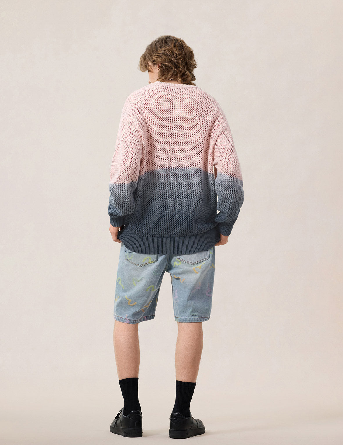 All-over Seagull Jacquard Denim Shorts