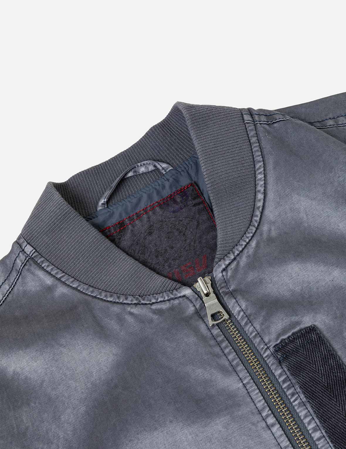 Garment Dyed Daruma Embroidery Bomber Jacket