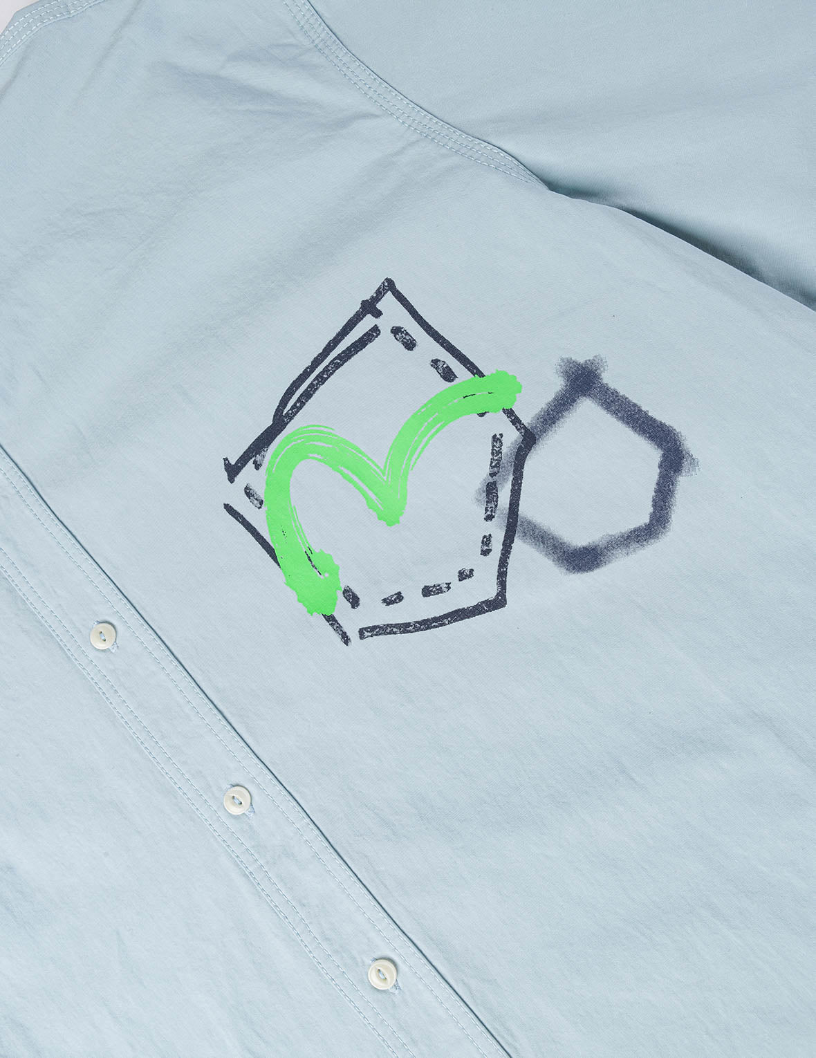 Hand-Drawn Print Long-Sleeve Shirt