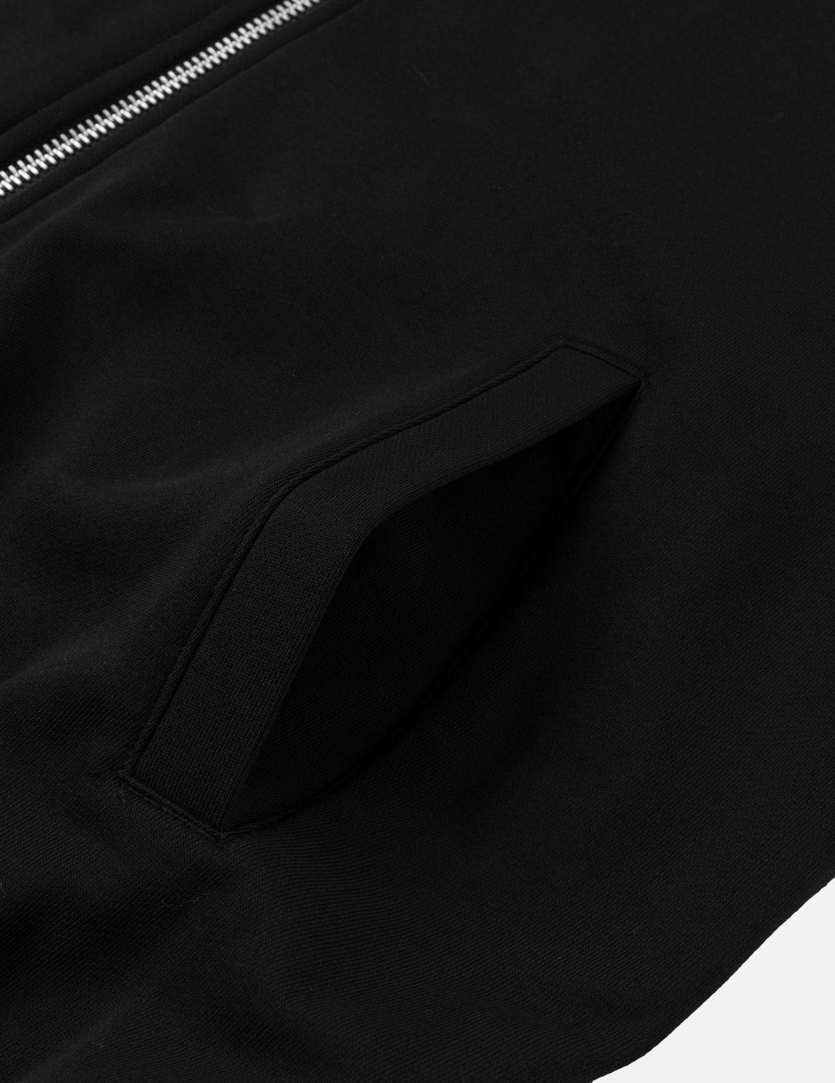 Poker Spade Embroidery Zip-up Hoodie - Black