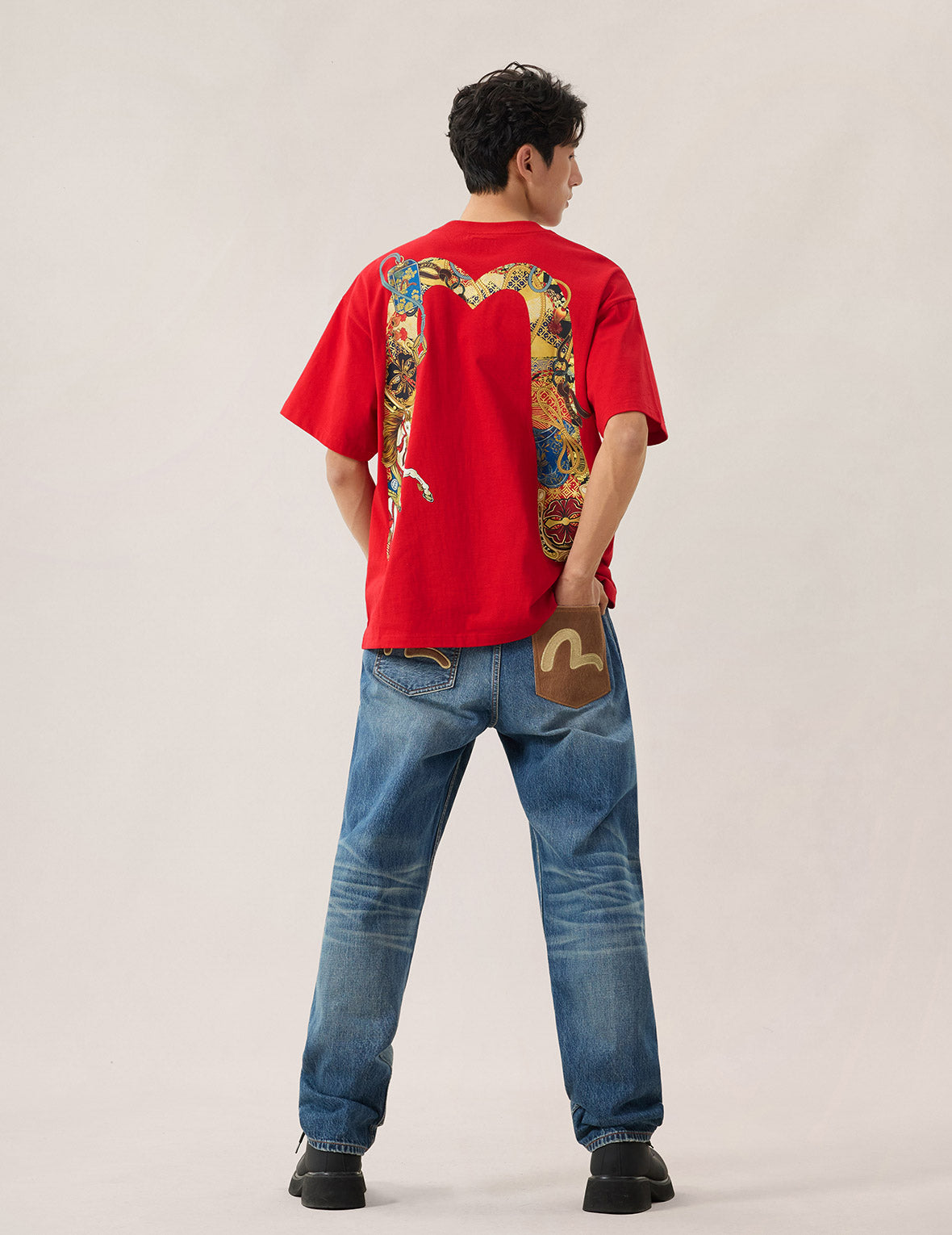 Year Of Horse Daicock Printed T-shirt - Red