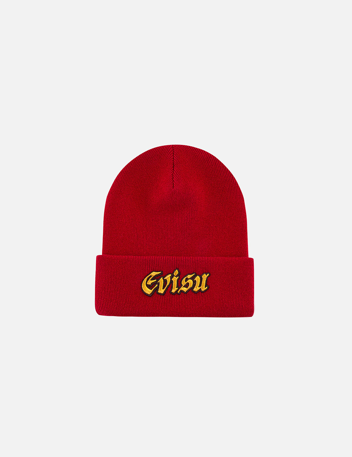 Evisu Logo Embroidery Beanie - Red