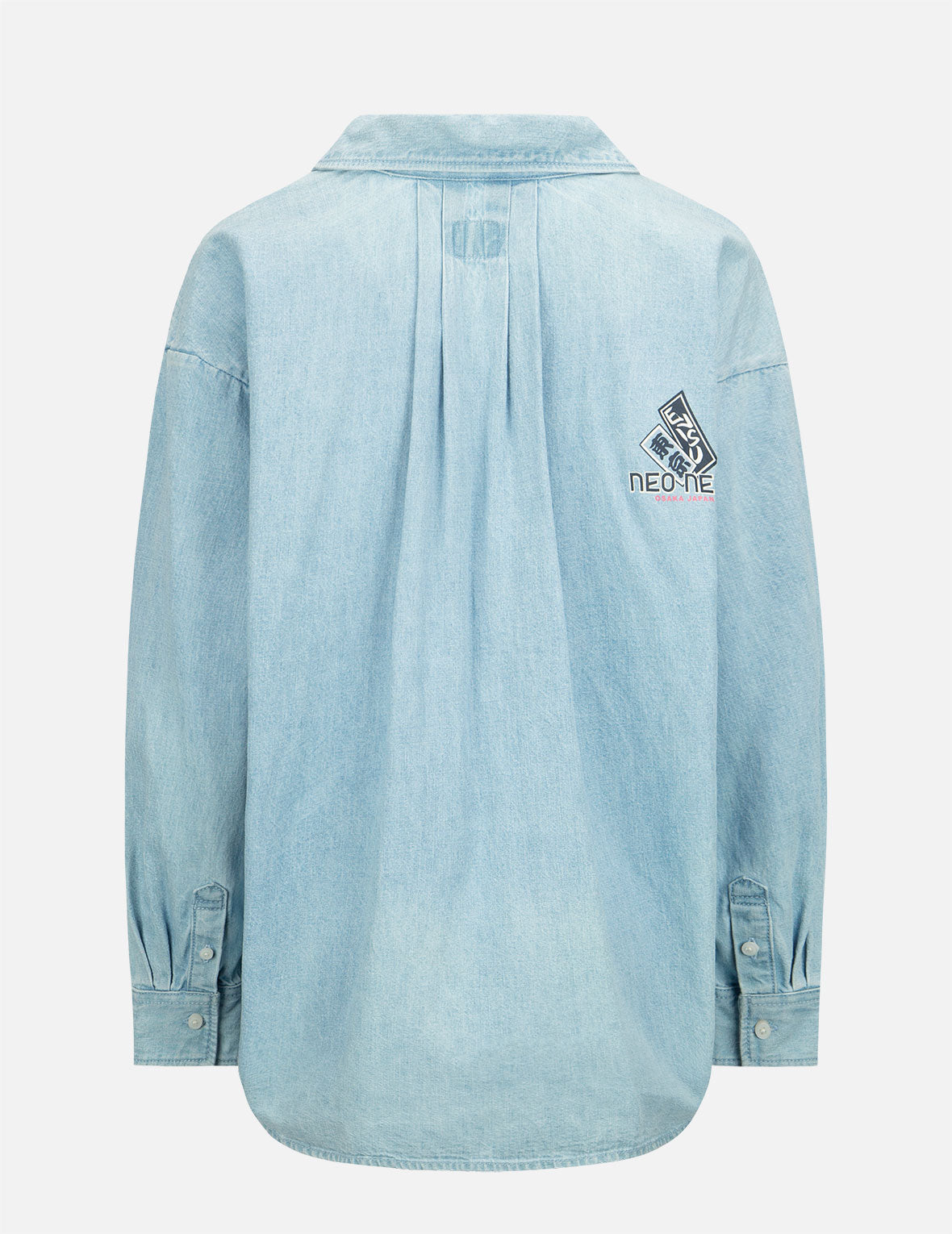 Logo Print Loose-fit Denim Blouse