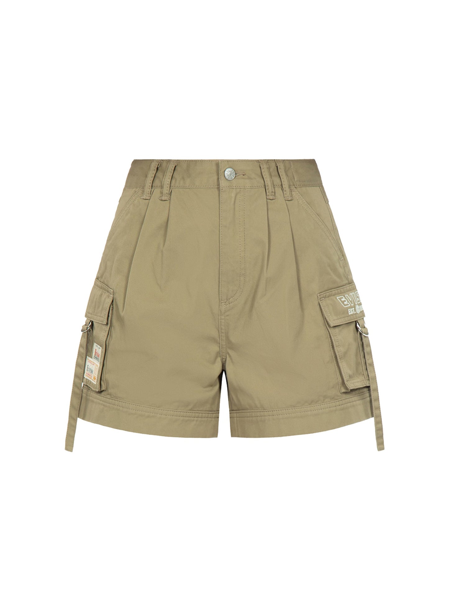 Seagull and Logo Embroidery Cargo Shorts