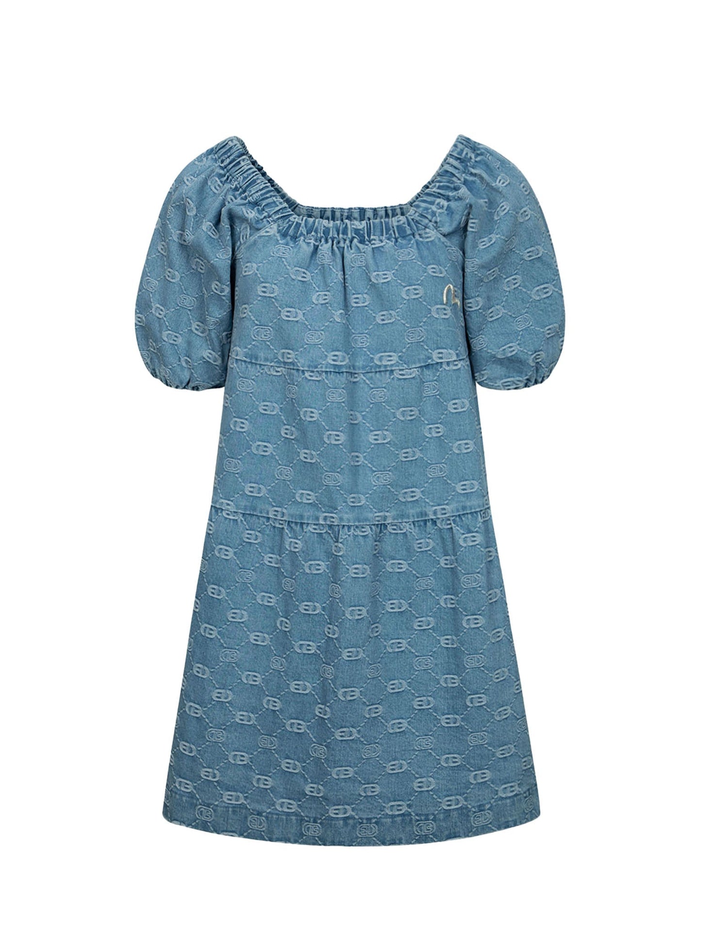 Allover Logo Jacquard Fashion Fit Denim Dress