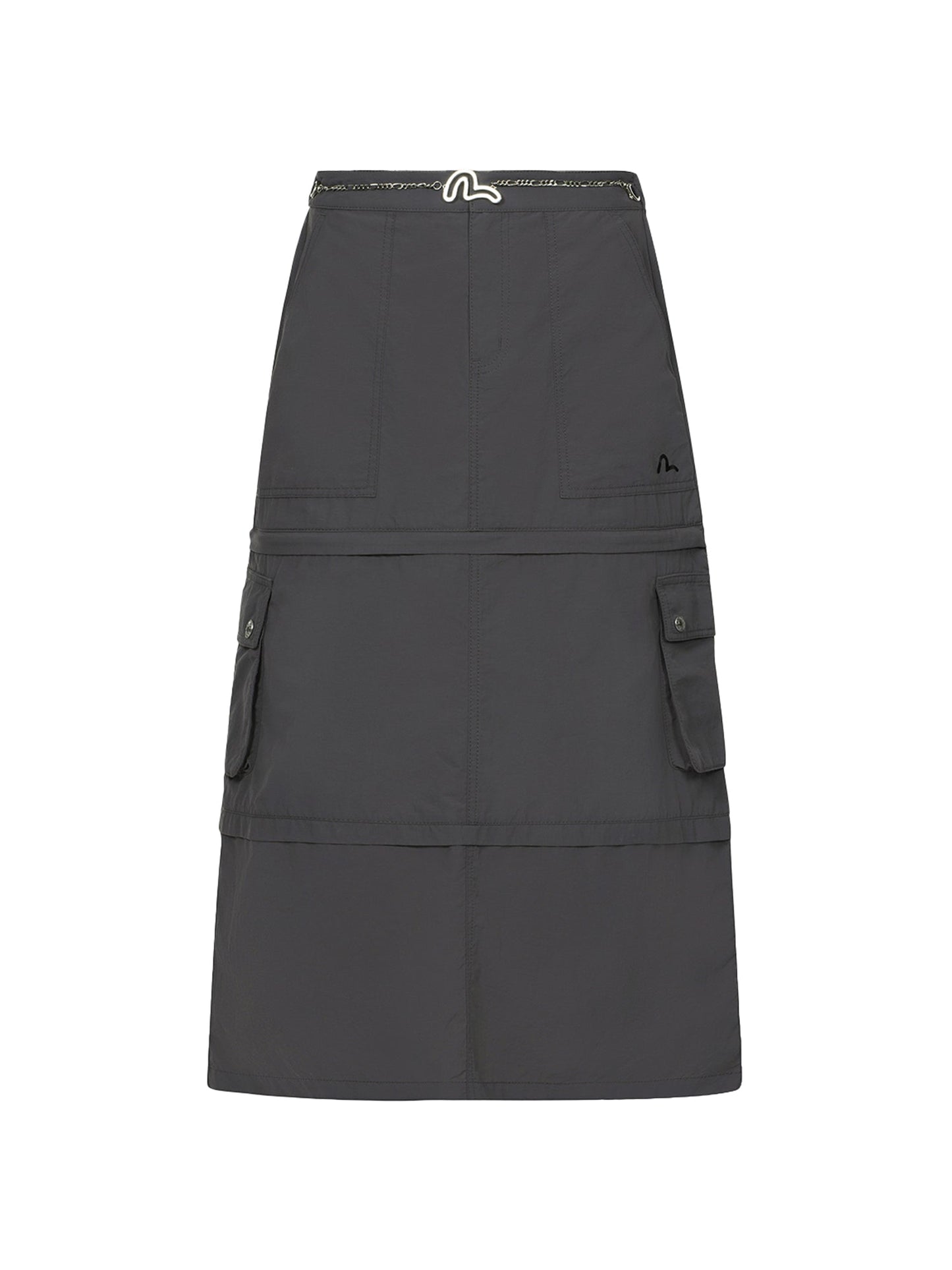 Seagull Print Detachable Fashion Fit Denim Skirt