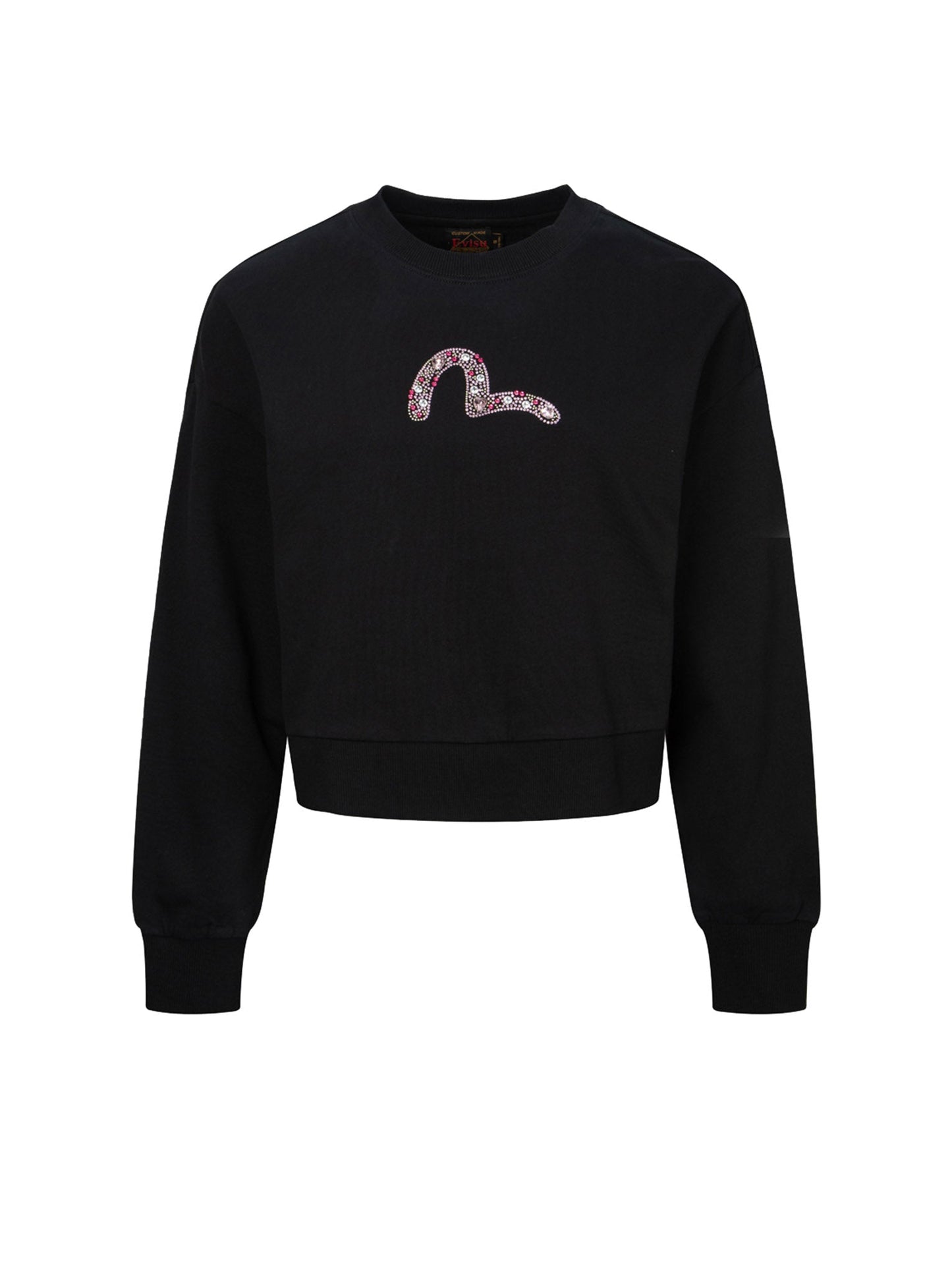 Rhinestone Seagull Cropped Sweatshirt