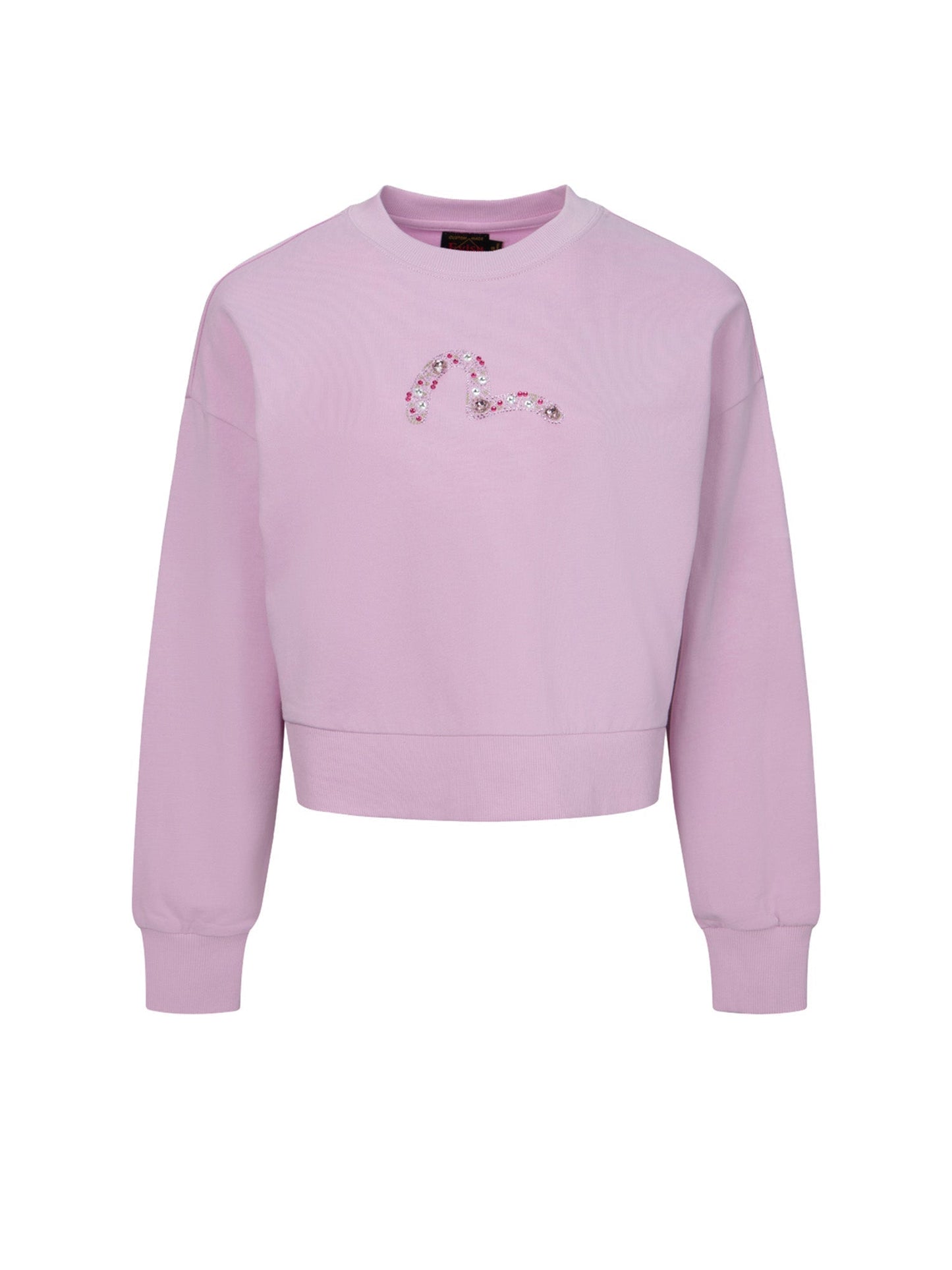 Rhinestone Seagull Cropped Sweatshirt