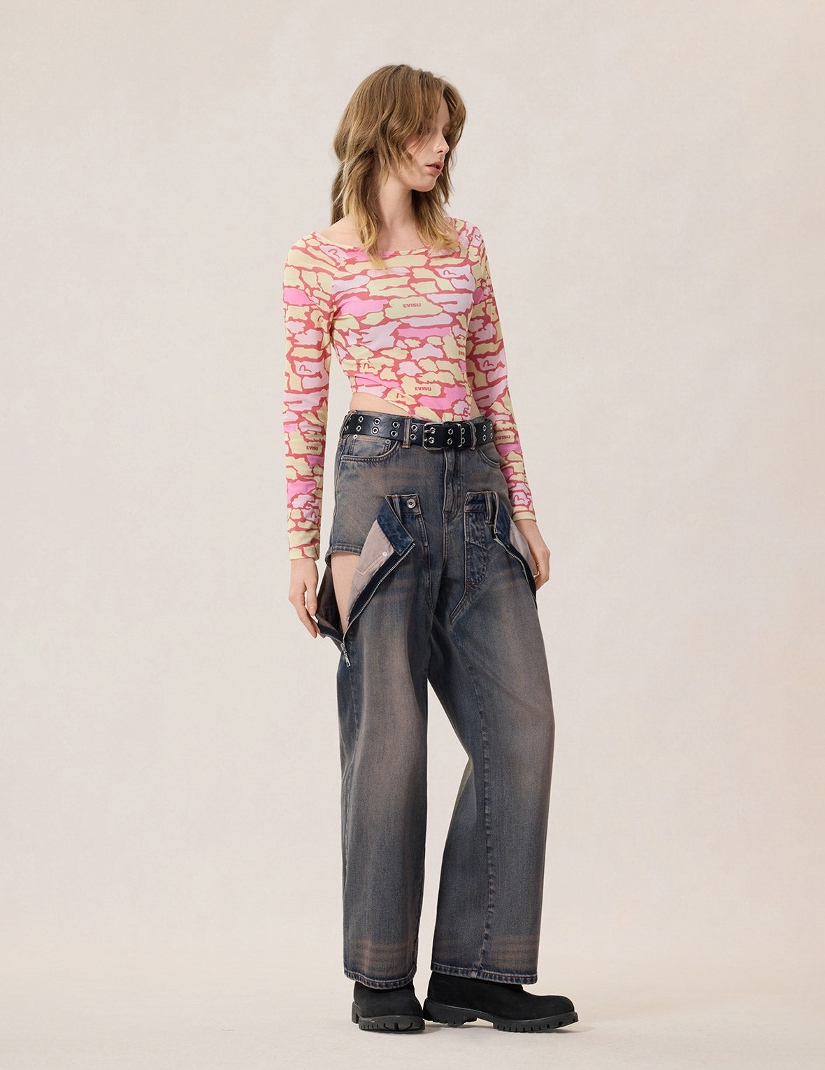 Double Waistband Jeans