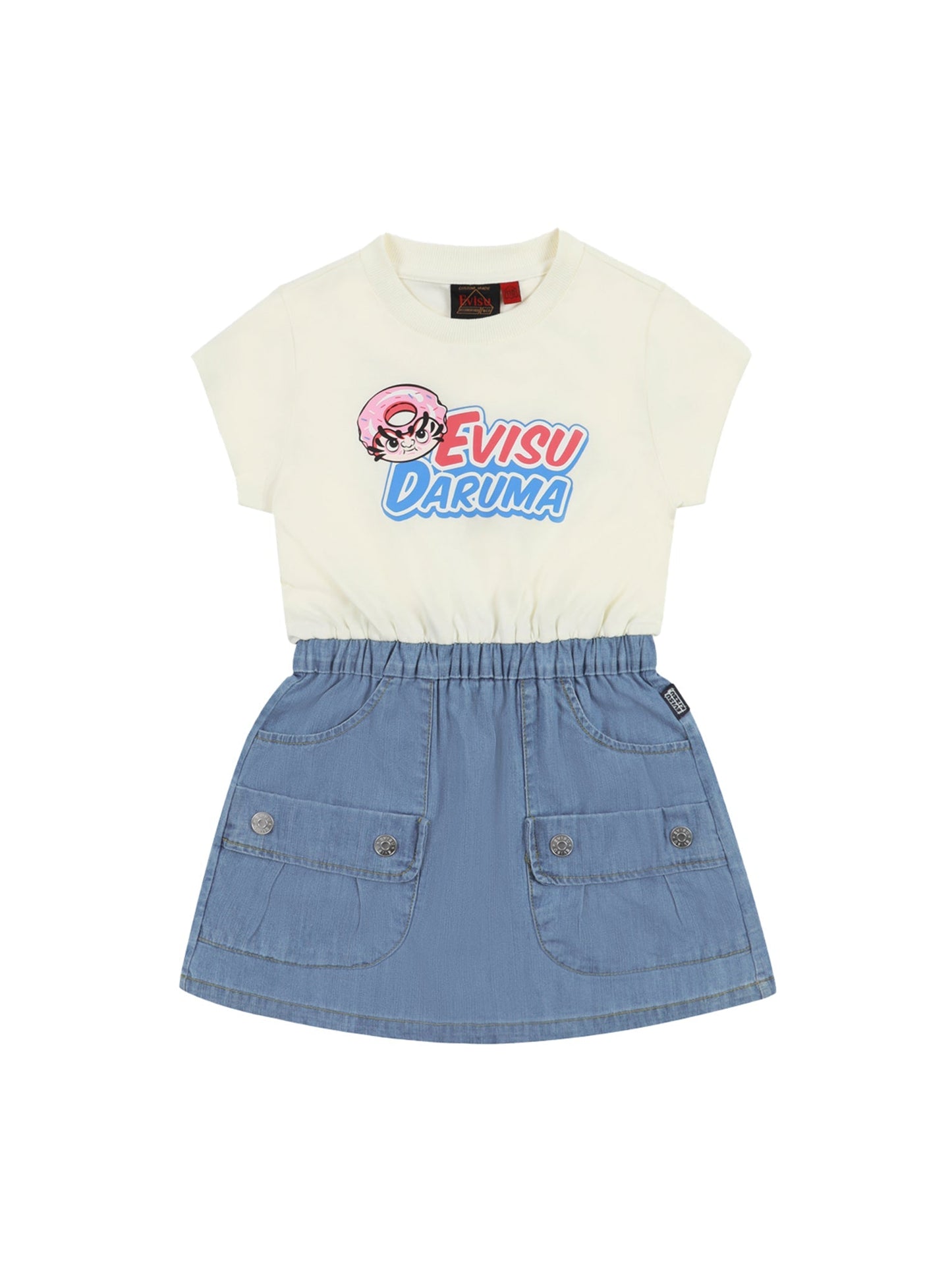 2-in-1 Multi-Pocket and Print Regular Fit Denim Dress
