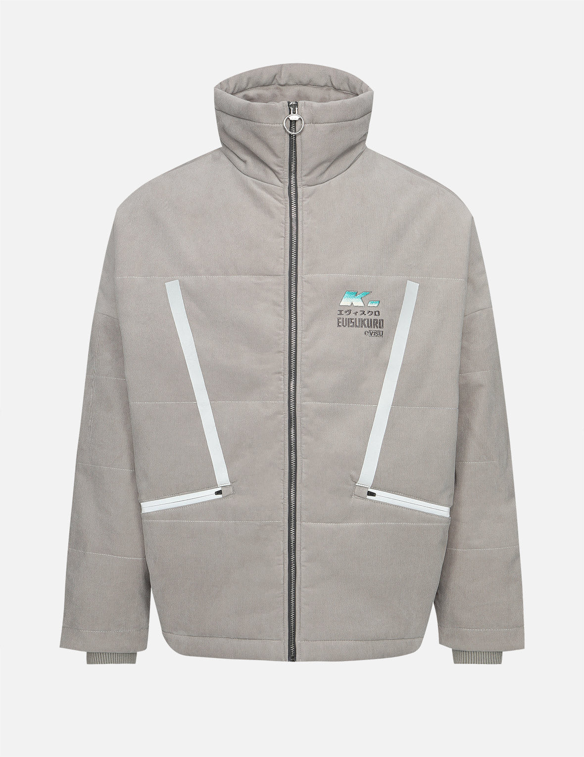 Gredient Seagull Embroidery Padded Jacket