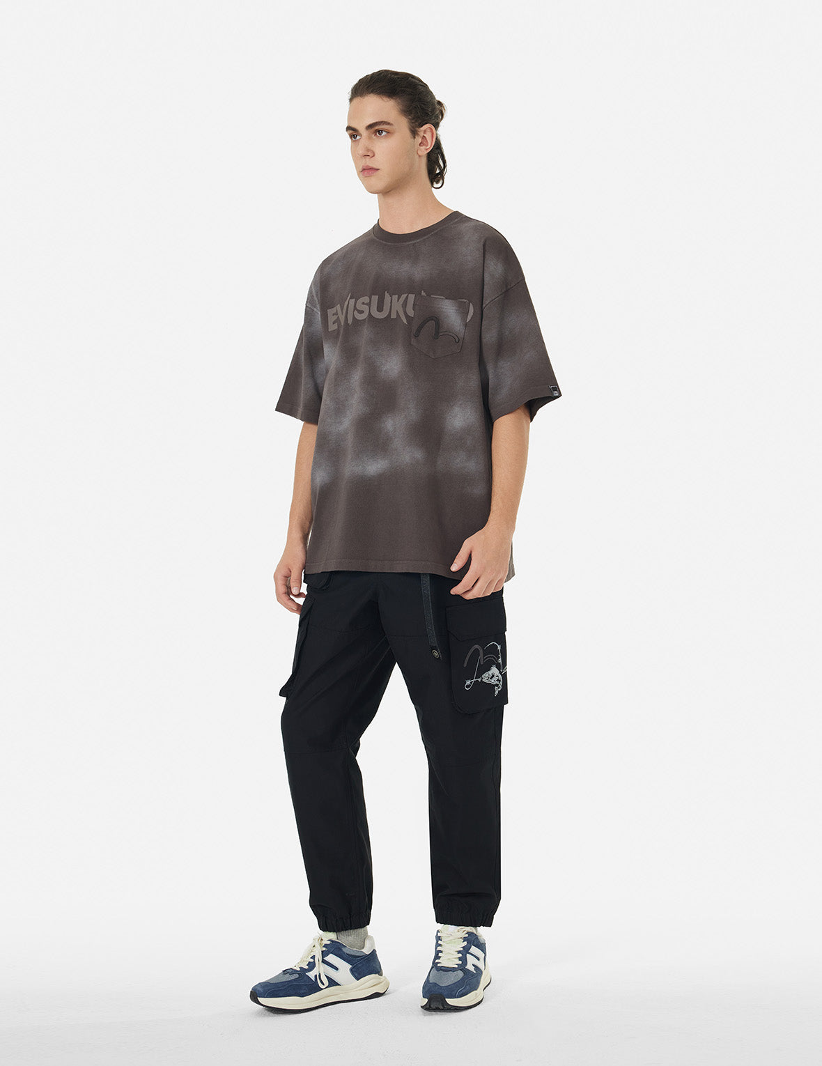 Garment Dyed Calligraphy Logo Print Oversized T-shirt