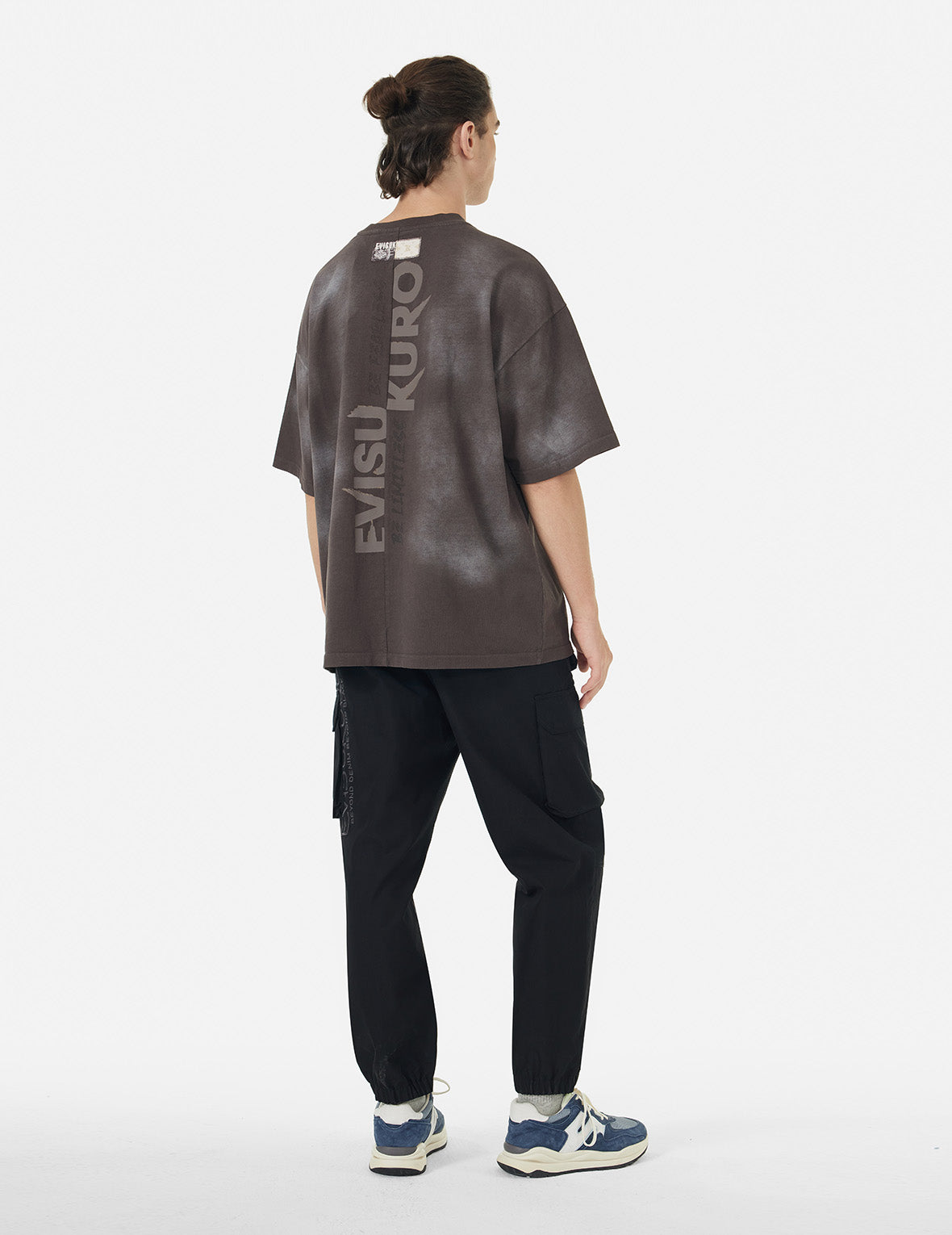 Garment Dyed Calligraphy Logo Print Oversized T-shirt