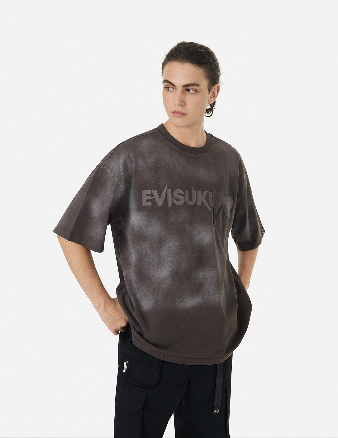Garment Dyed Calligraphy Logo Print Oversized T-shirt