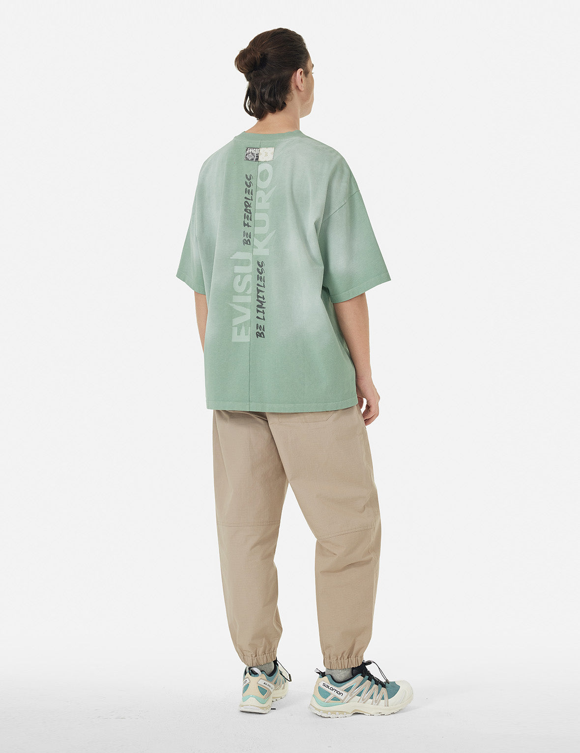 Garment Dyed Calligraphy Logo Print Oversized T-shirt
