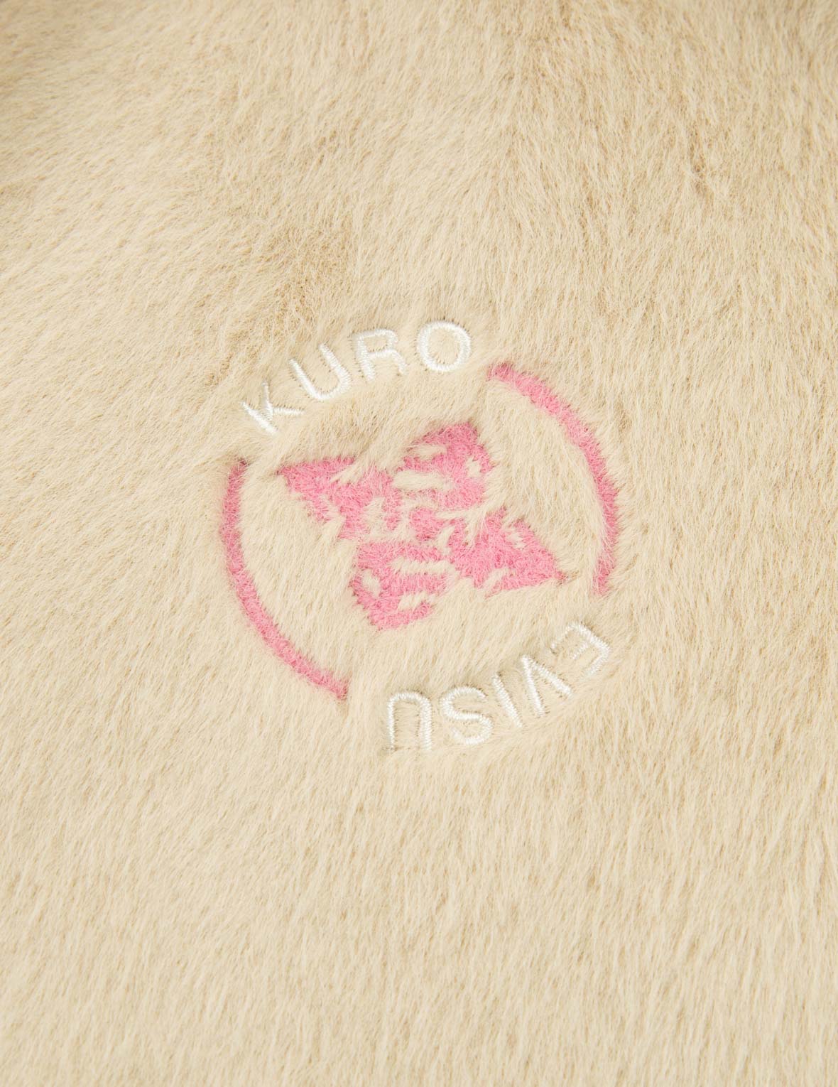 Graffiti Logo Embroidery Faux Fur Padded Shirt Jacket