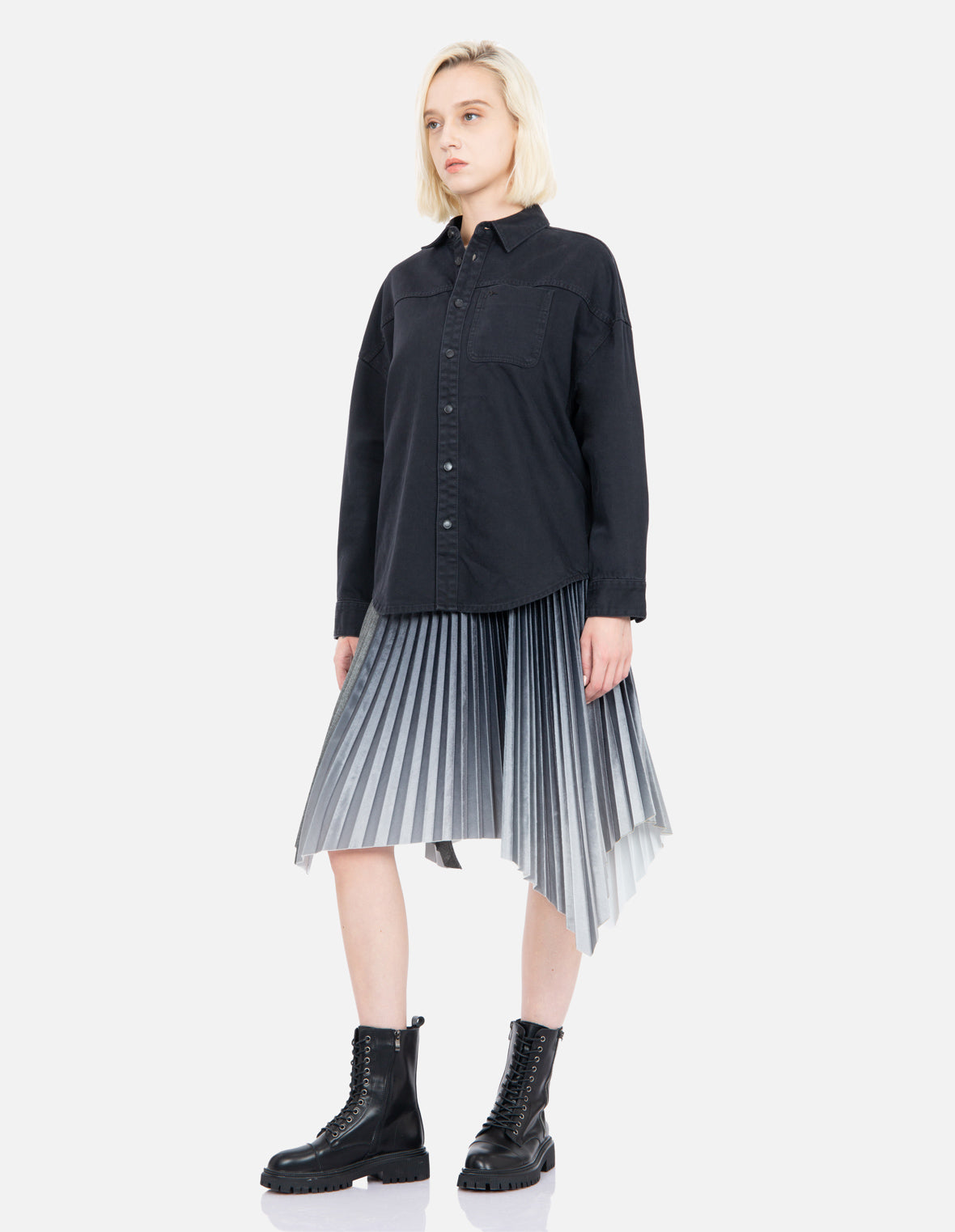 Logo Embroidered Denim Shirt