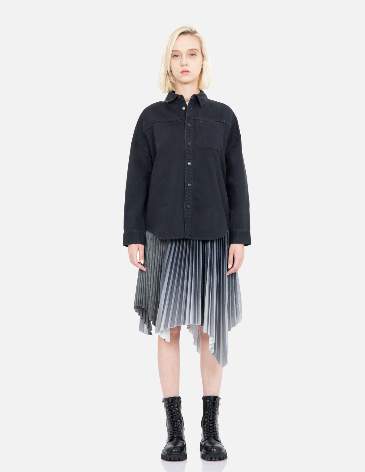 Logo Embroidered Denim Shirt