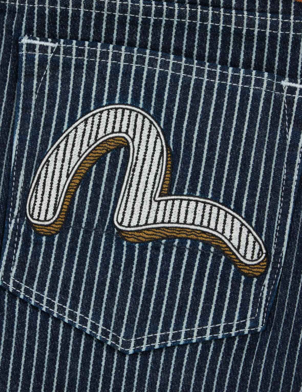 Seagull and Logo Embroideries Relax Fit Jeans