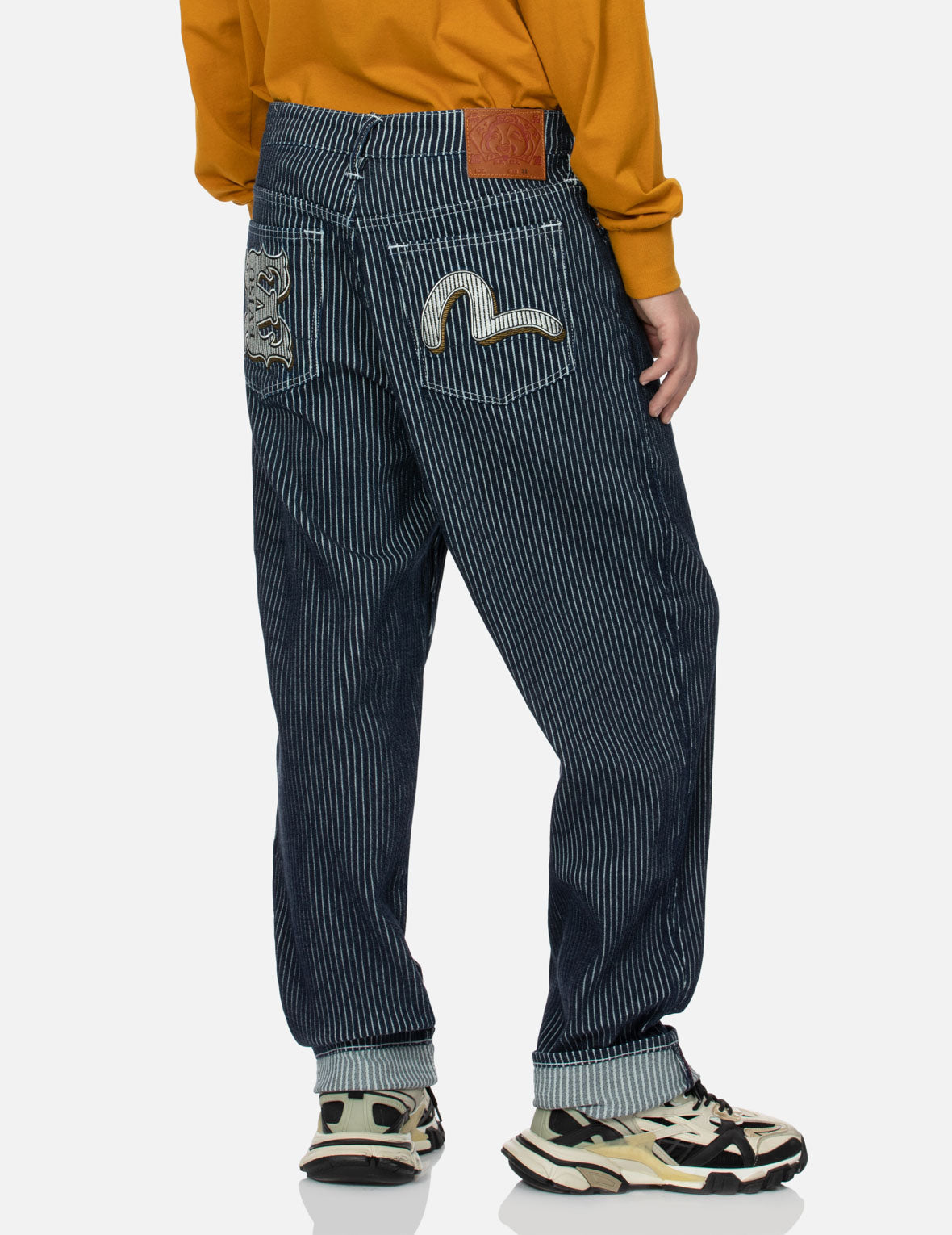 Seagull and Logo Embroideries Relax Fit Jeans
