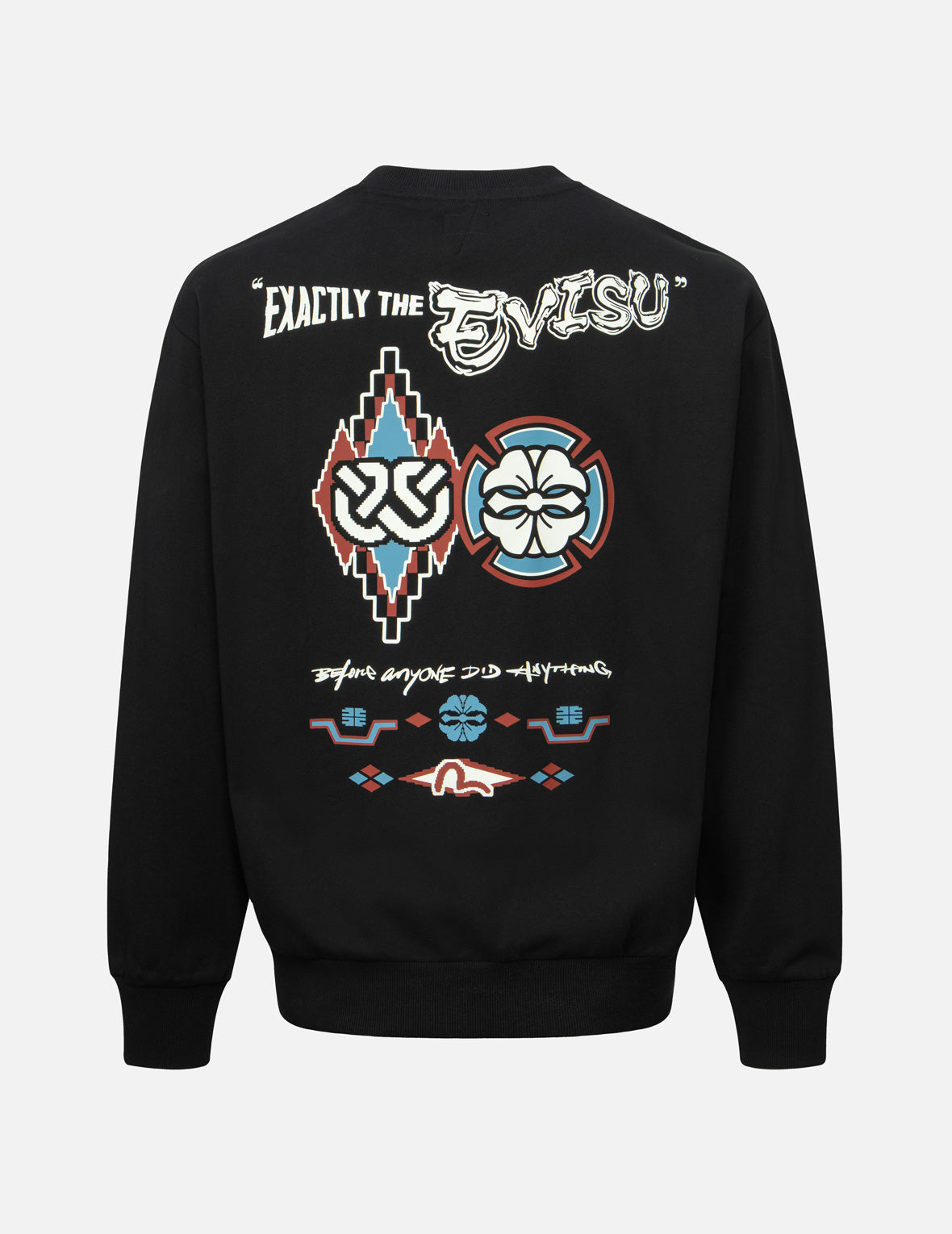 Wheel of Wisdom and Kamon Print Relax Fit Sweatshirt