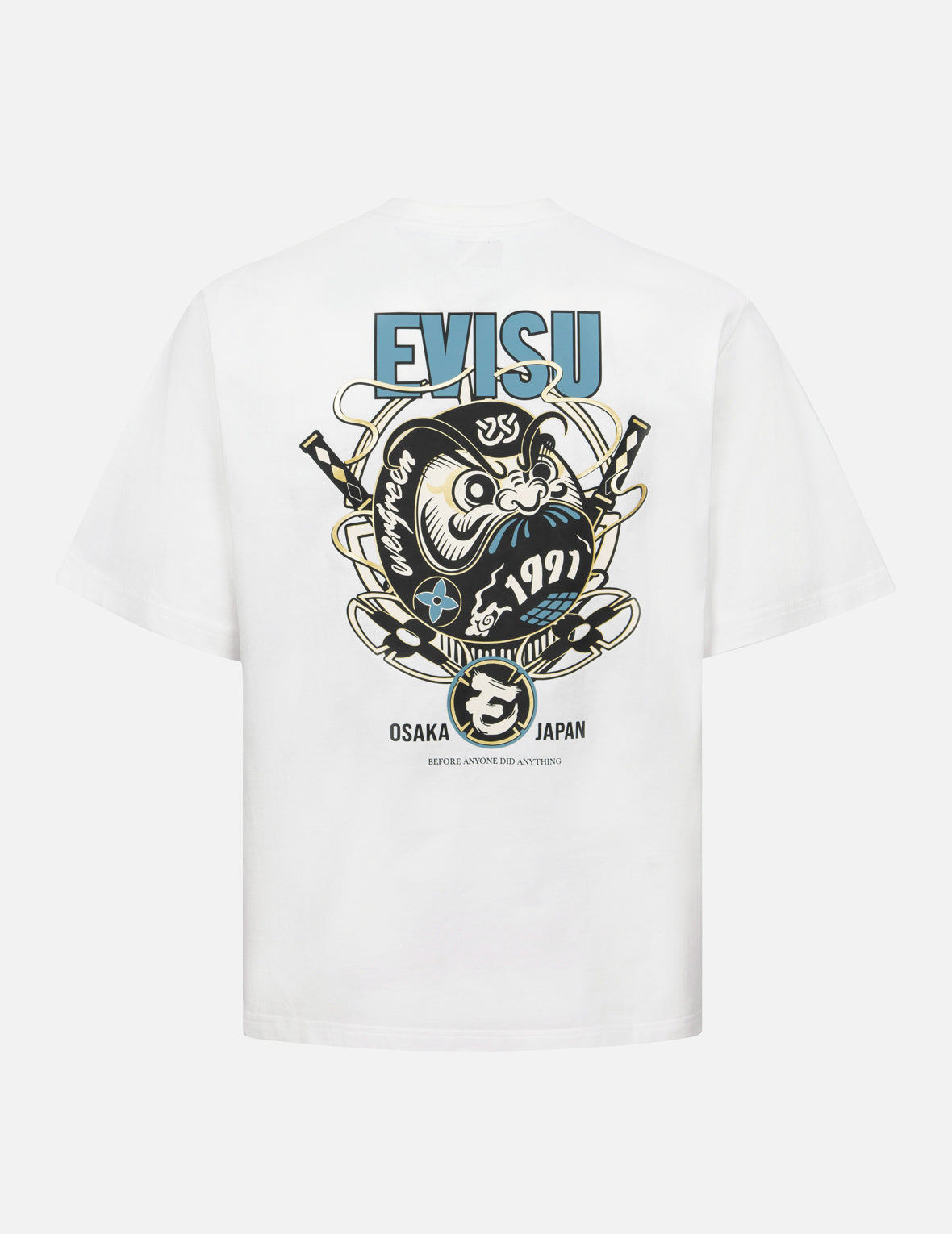 Ninja Daruma and Logo Prints Regular Fit T-shirt