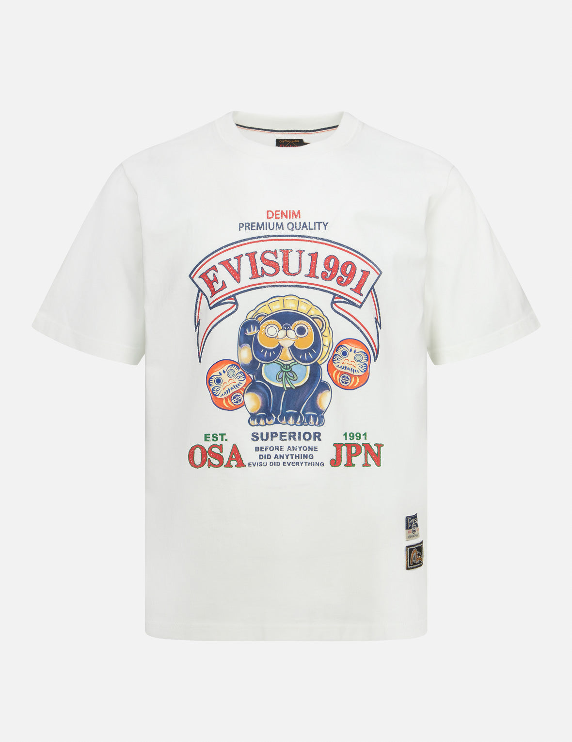 Tanuki and Daruma Print Regular Fit T-Shirt