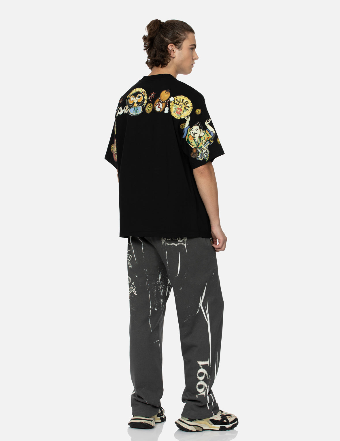 Tanuki Daicock Print Loose Fit T-Shirt