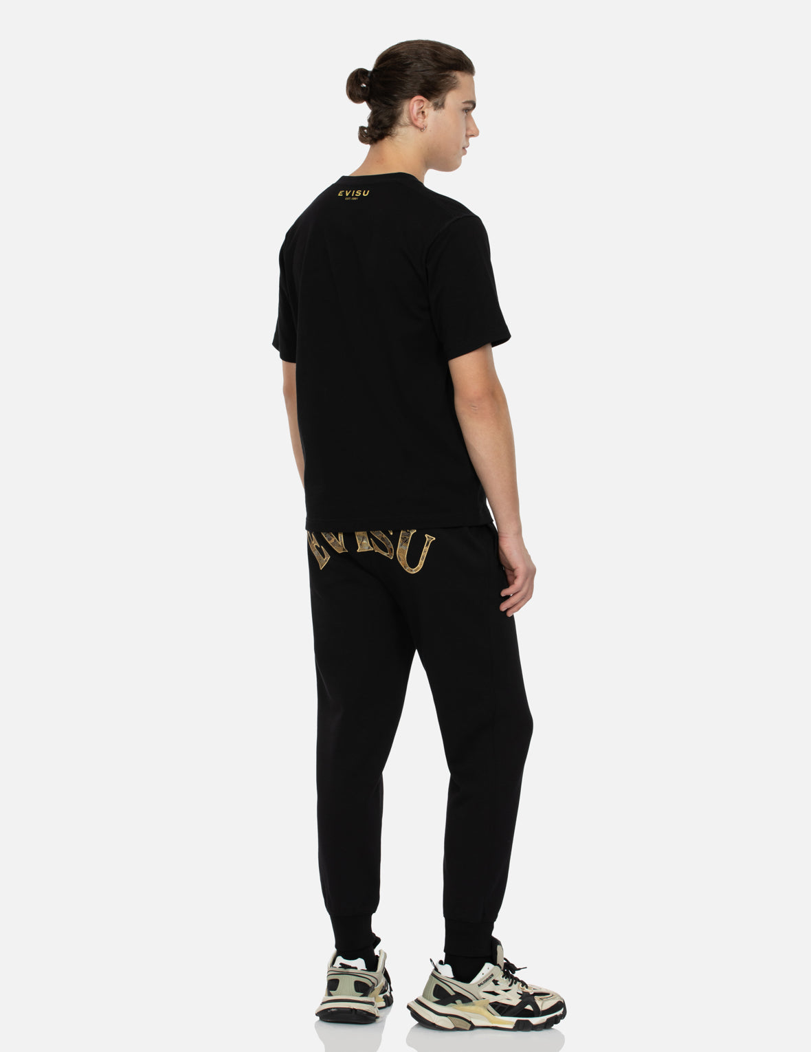 Kamon and Logo Foil Print Regular Fit T-shirt