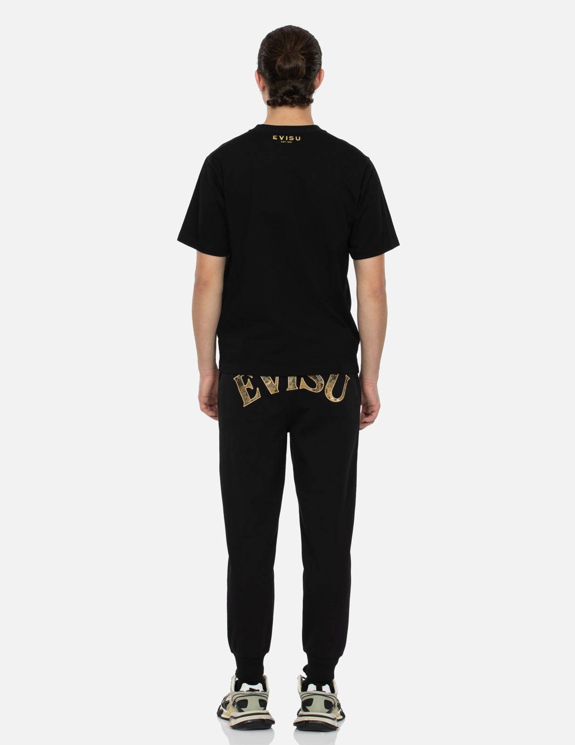 Kamon and Logo Foil Print Regular Fit T-shirt