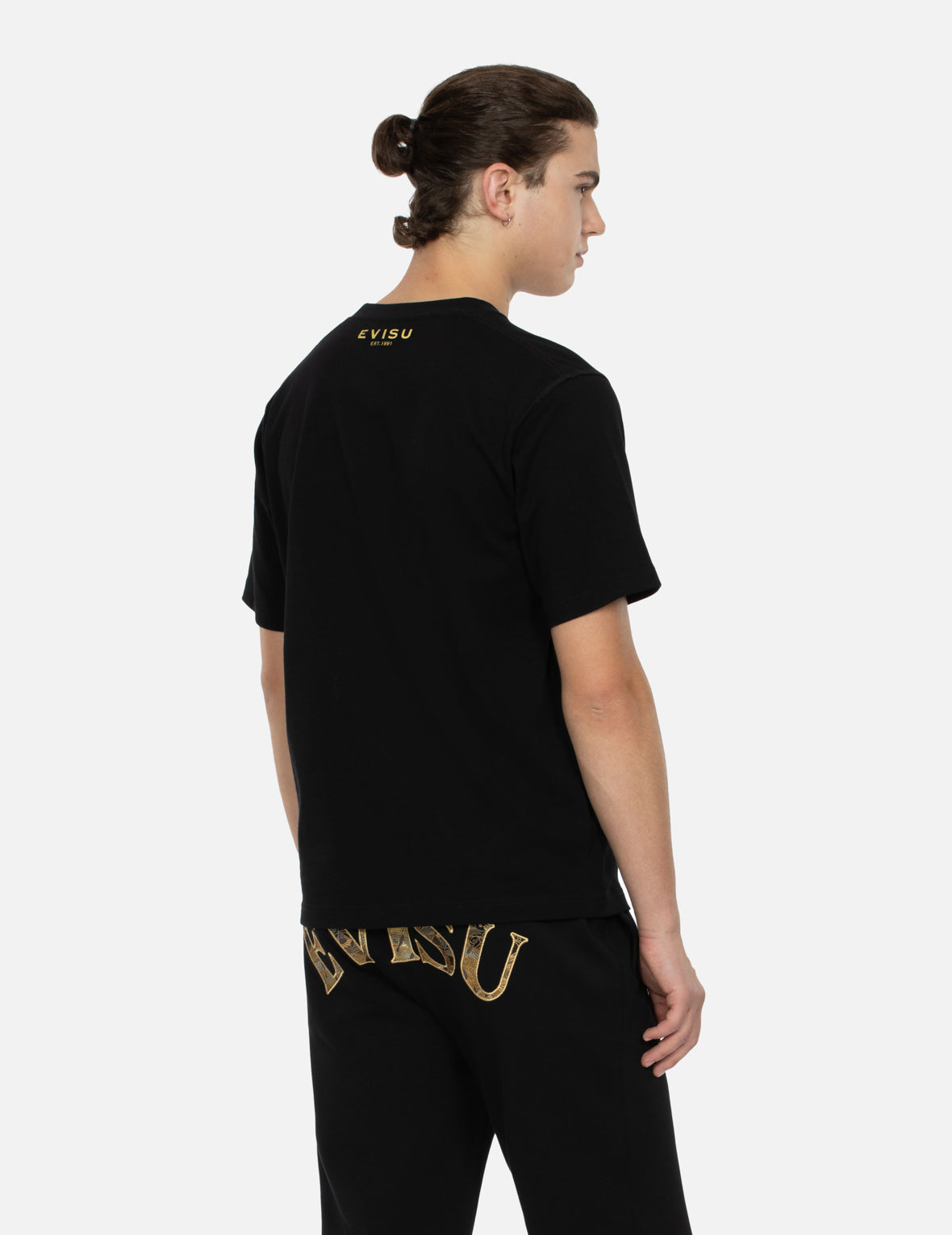 Kamon and Logo Foil Print Regular Fit T-shirt