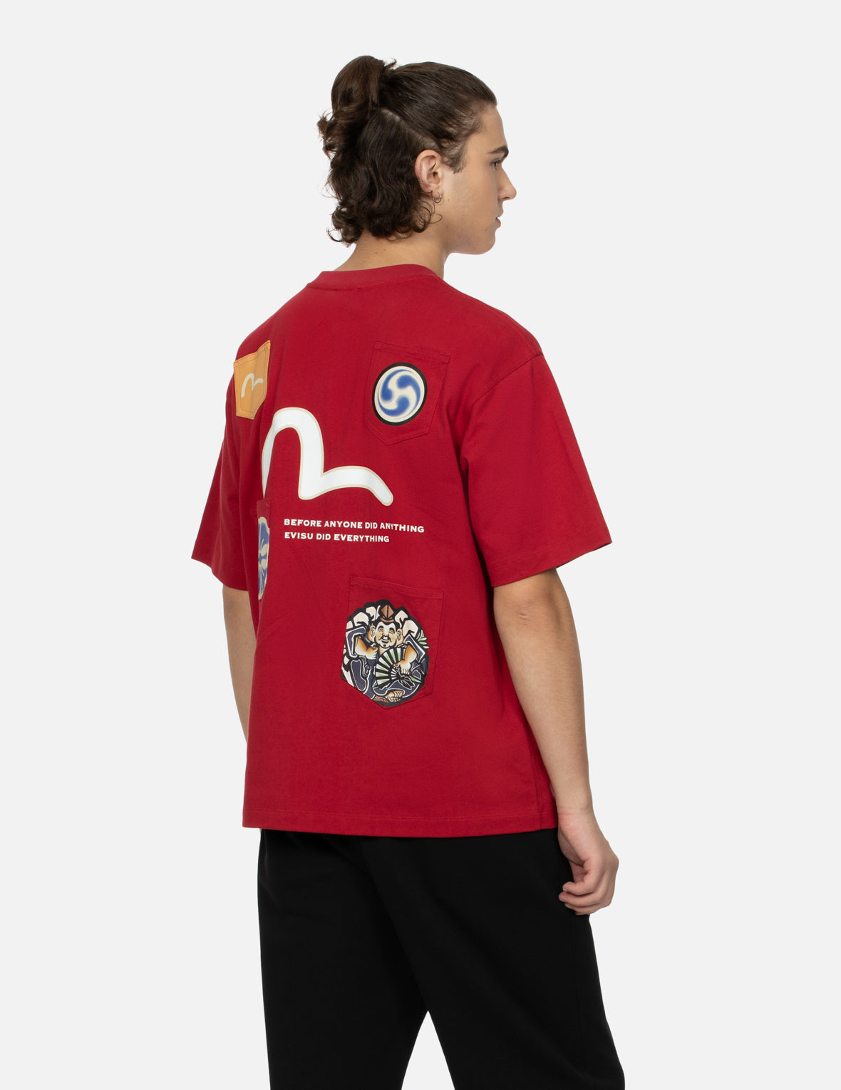 Multi-print and Multi-pocket Relax Fit T-Shirt
