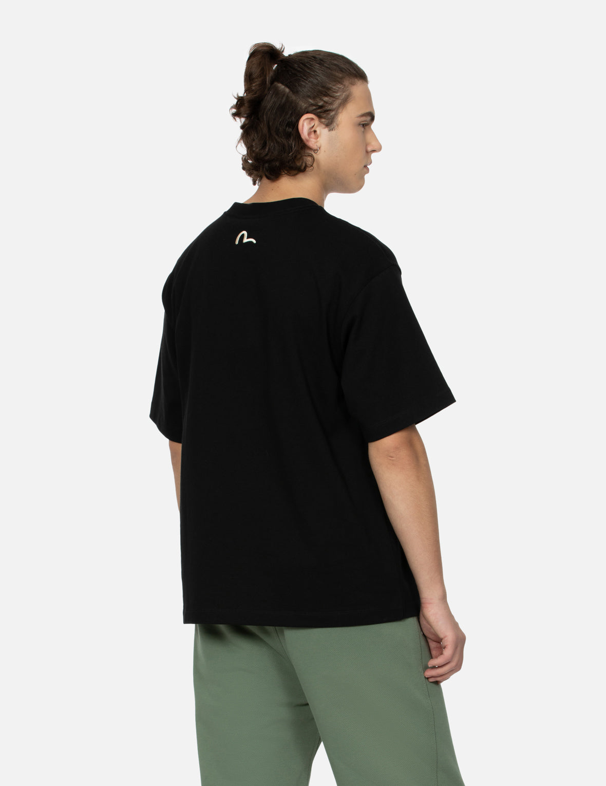 Seagull-print Denim Pocket Relax Fit T-Shirt