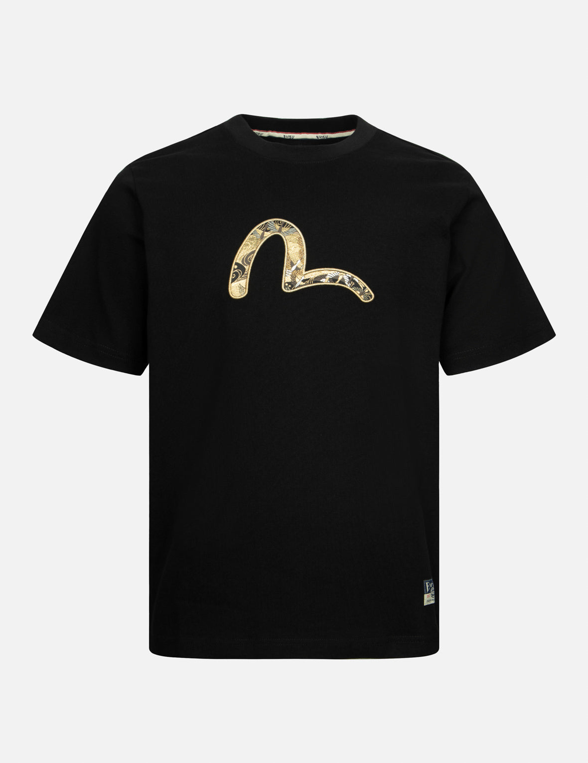 Sea God Print and Seagull Brocade Appliqué Regular Fit T-shirt