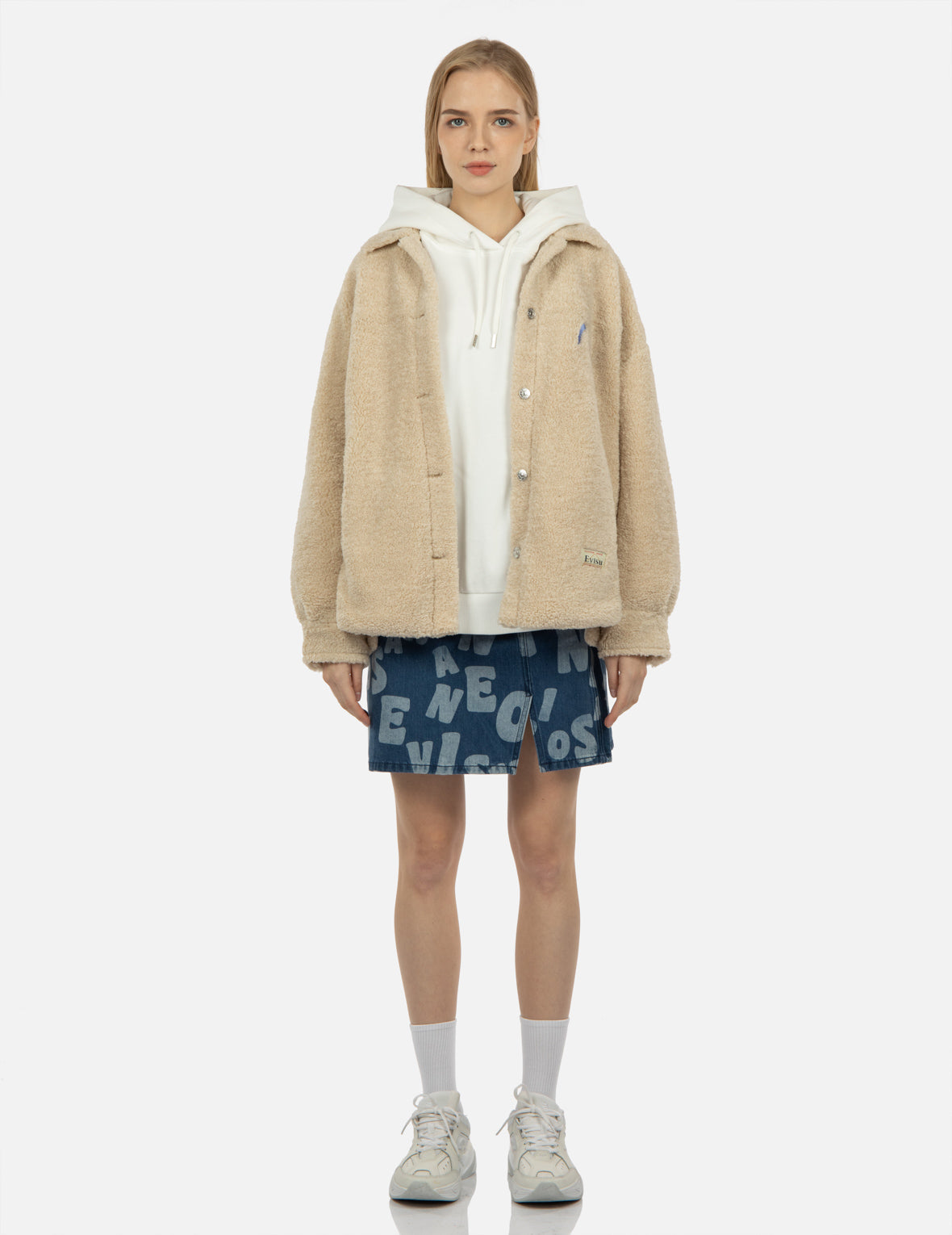 Logo Appliqué Sherpa Shirt Jacket