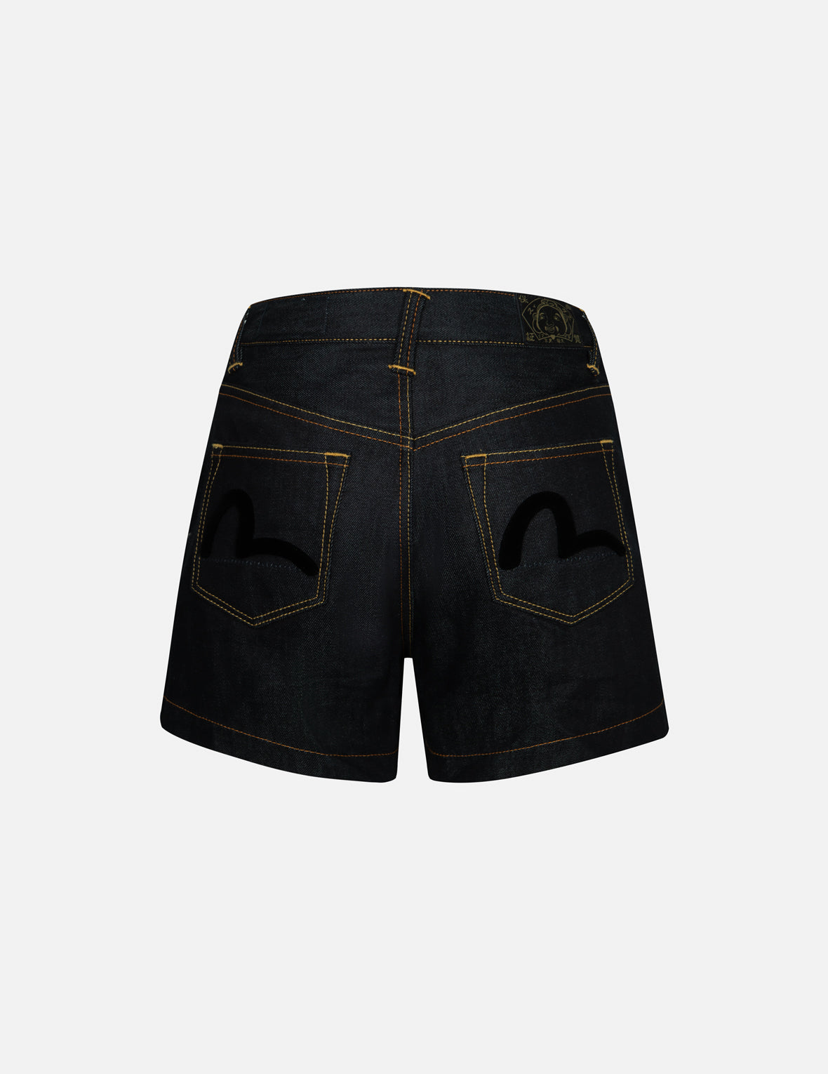 Allover Logo Jacquard and Seagull Embroidery Loose Fit Denim Short