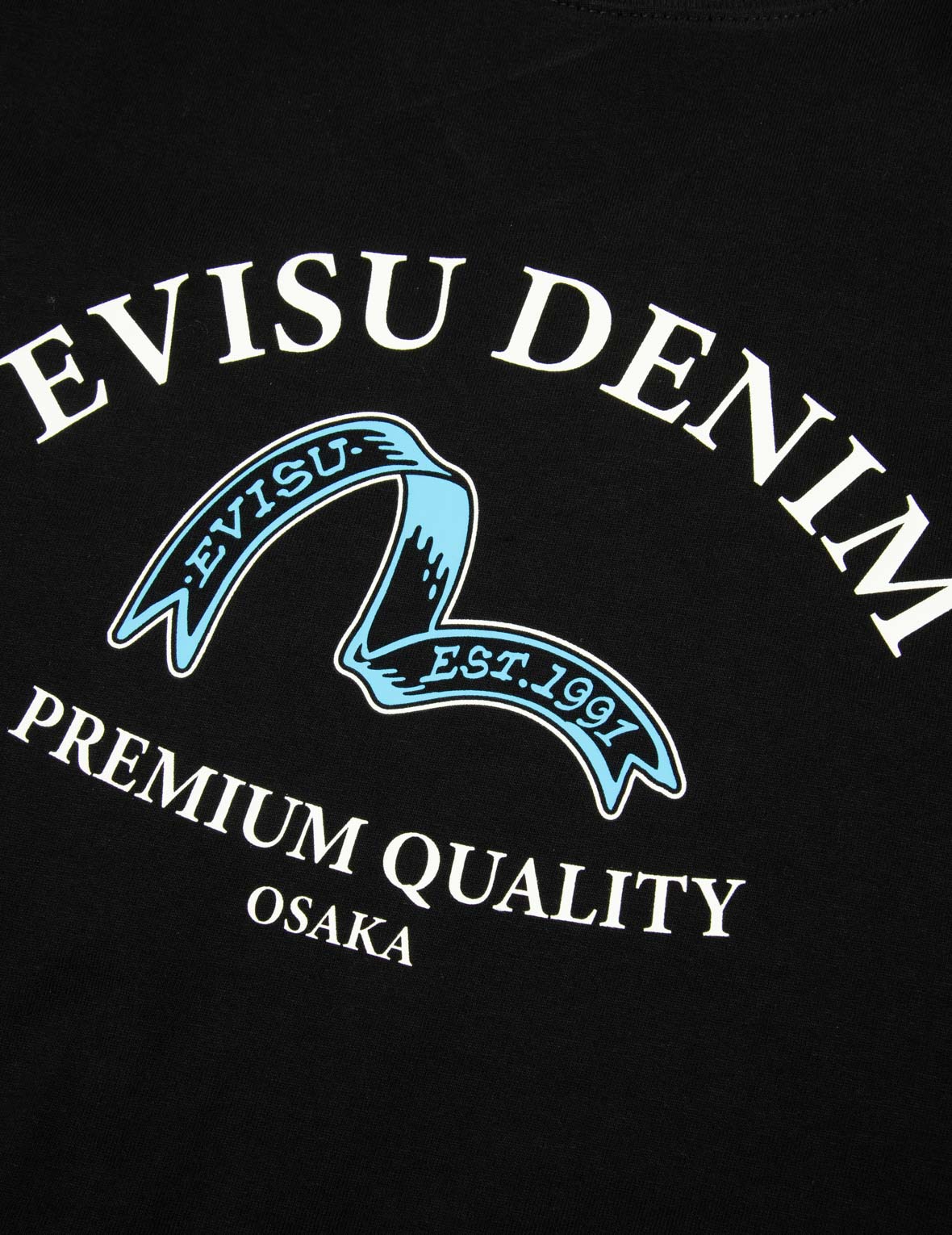 Ribbon Seagull and Logo Print Regular Fit T-shirt