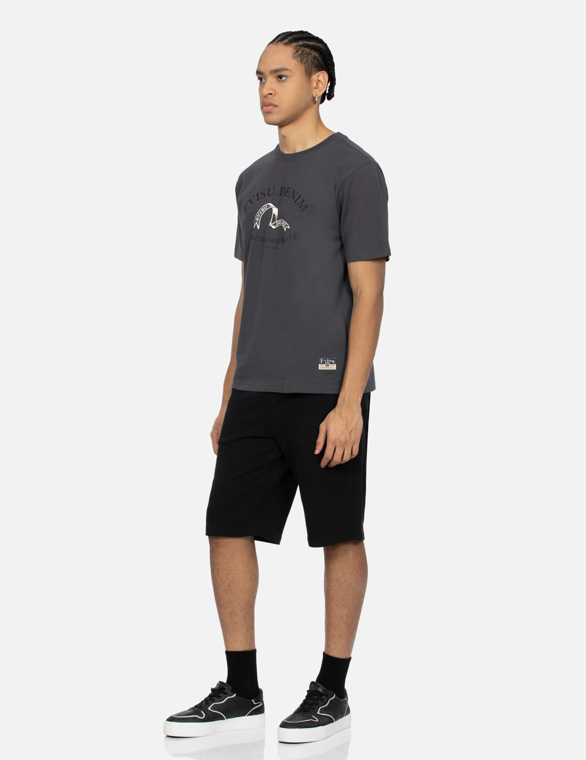 Ribbon Seagull and Logo Print Regular Fit T-shirt