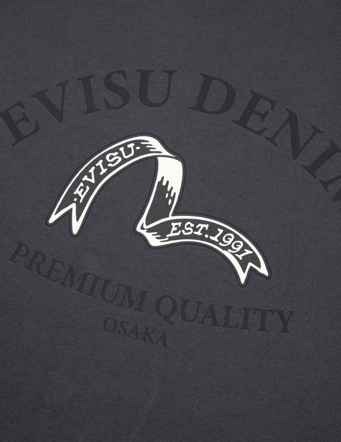 Ribbon Seagull and Logo Print Regular Fit T-shirt