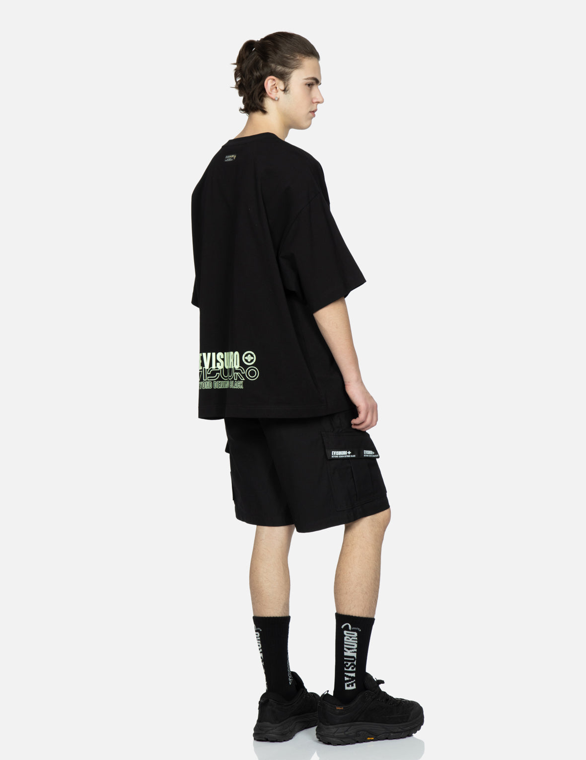 Logo Tape Patching Cargo Shorts