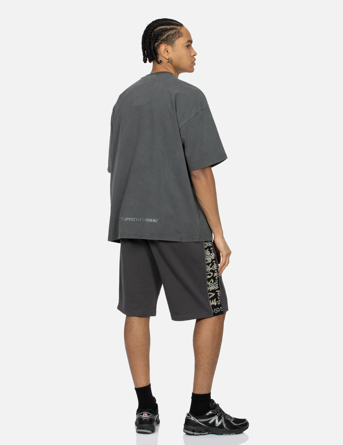 Logo Appliqué and Slogans Embroidery Oversized T-shirt