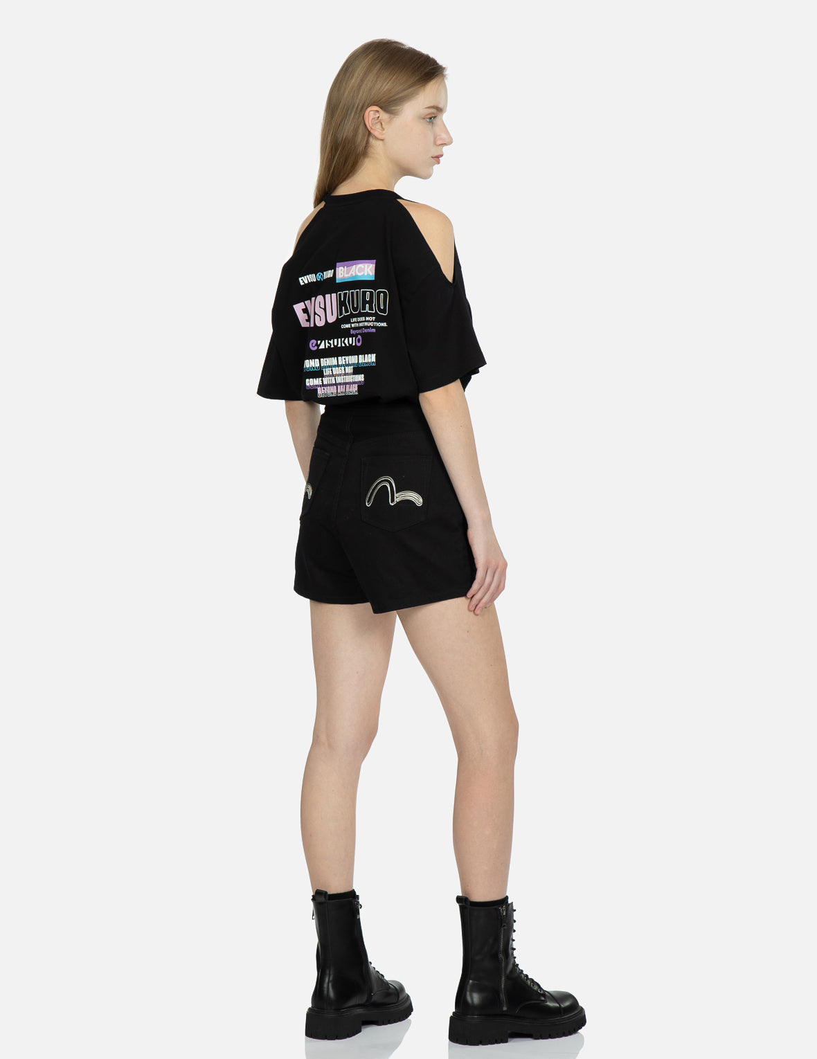 Seagull Embroidery Denim Shorts