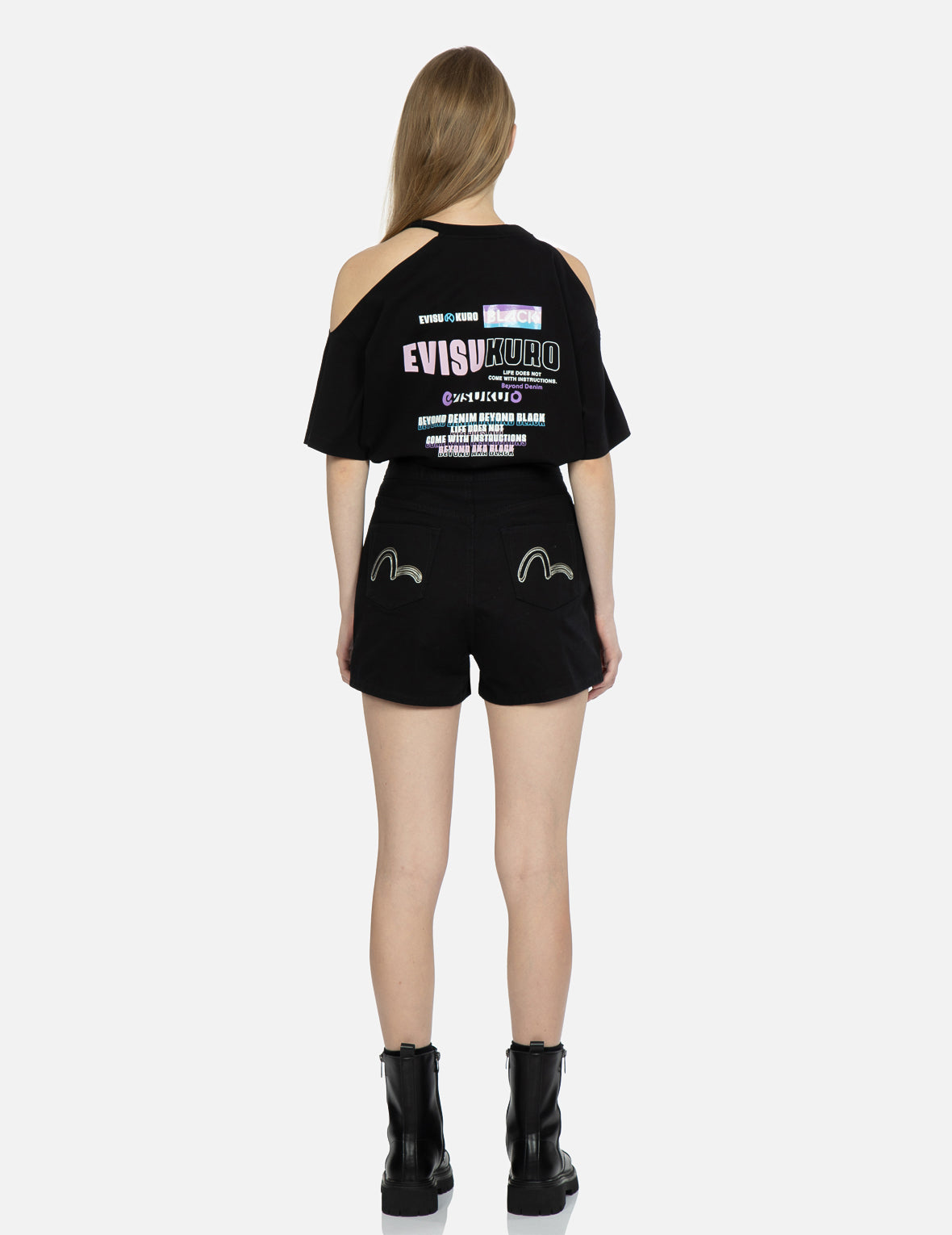 Seagull Embroidery Denim Shorts