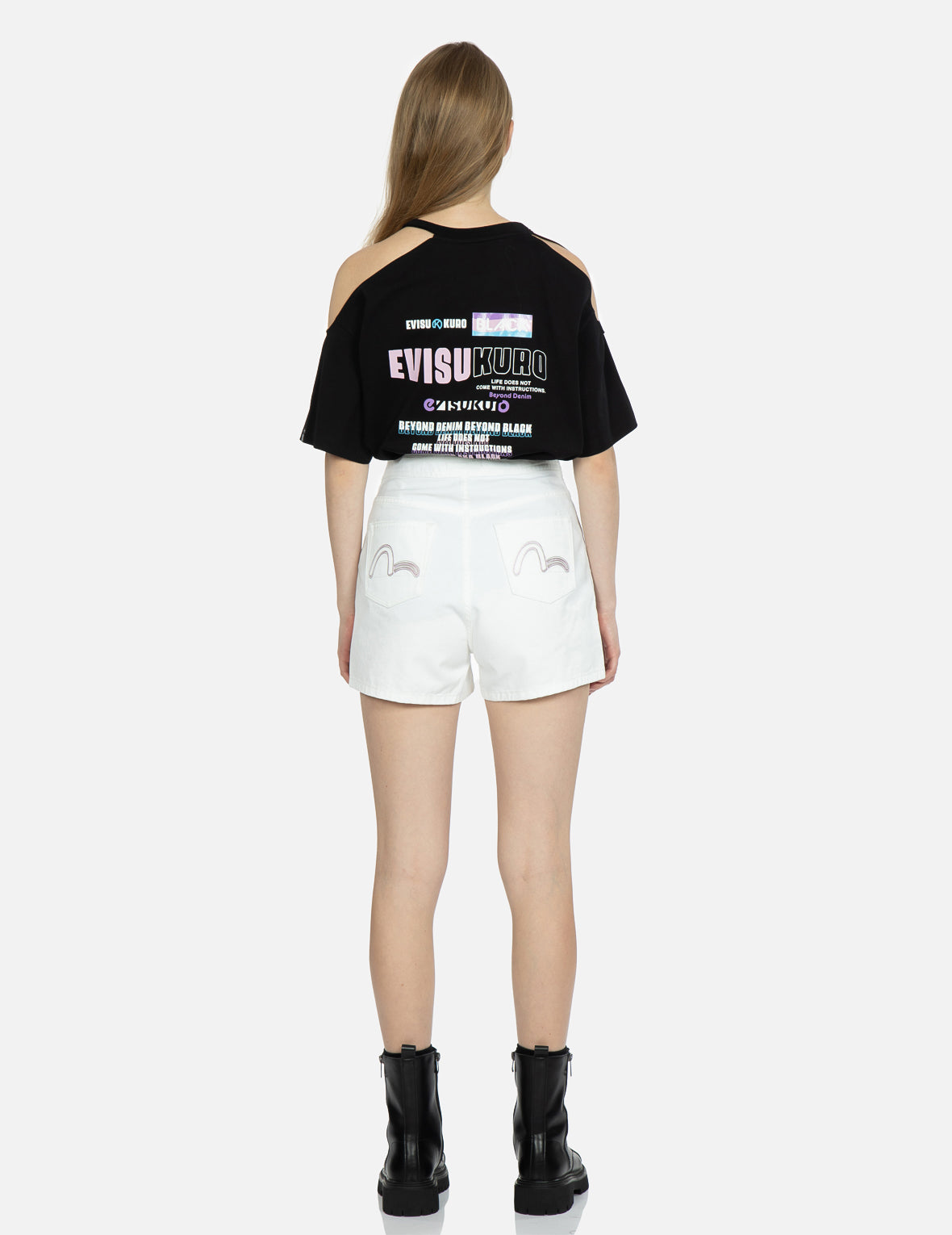 Seagull Embroidery Denim Shorts