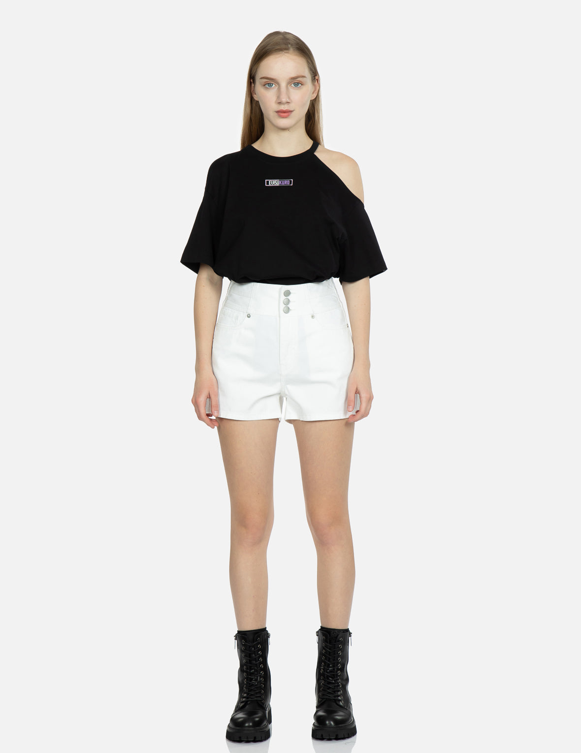 Seagull Embroidery Denim Shorts