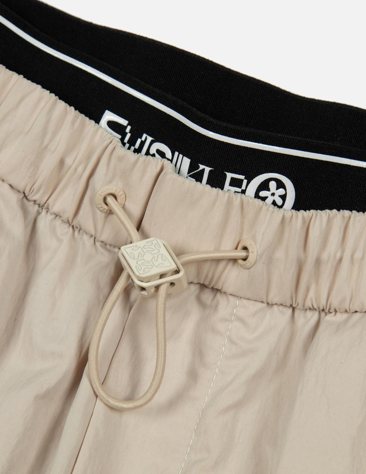 Logo and Seagull Embroidery Relax Fit Parachute Pants