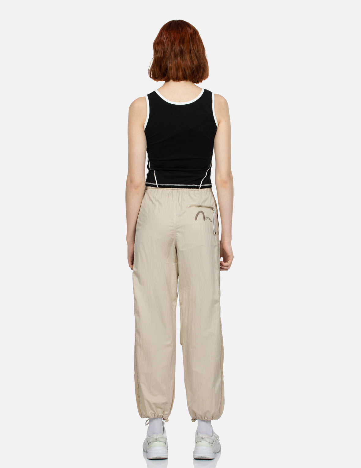 Logo and Seagull Embroidery Relax Fit Parachute Pants
