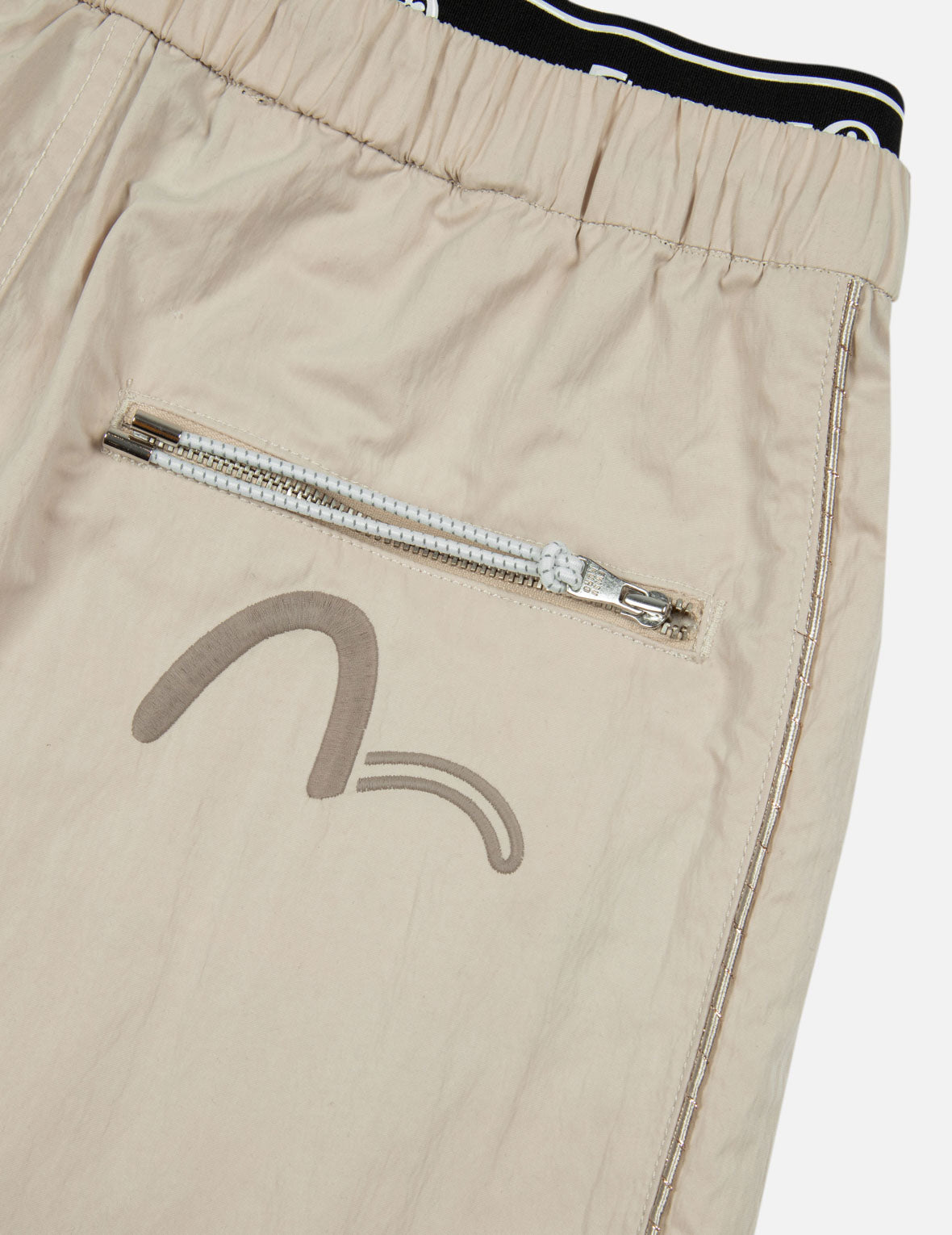 Logo and Seagull Embroidery Relax Fit Parachute Pants