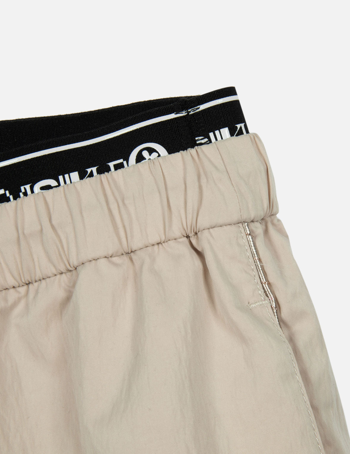 Logo and Seagull Embroidery Relax Fit Parachute Pants