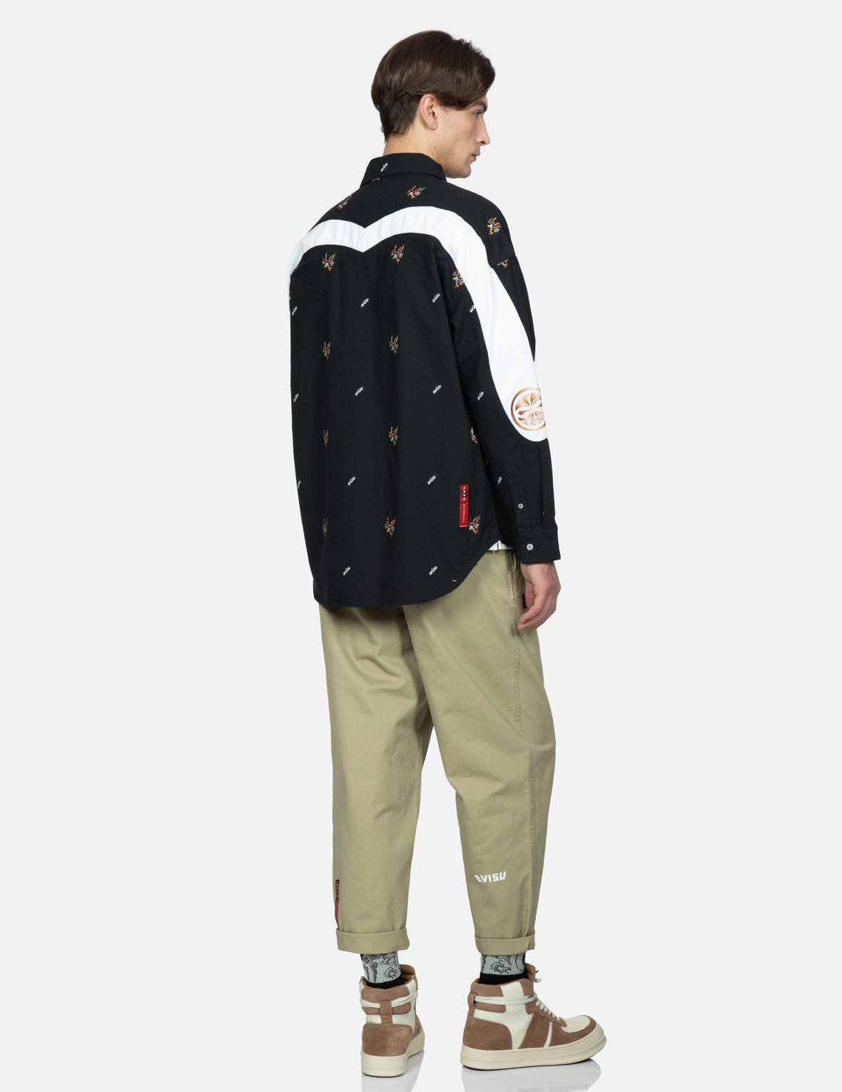 Allover Eagle and Logo Embroidery Shirt